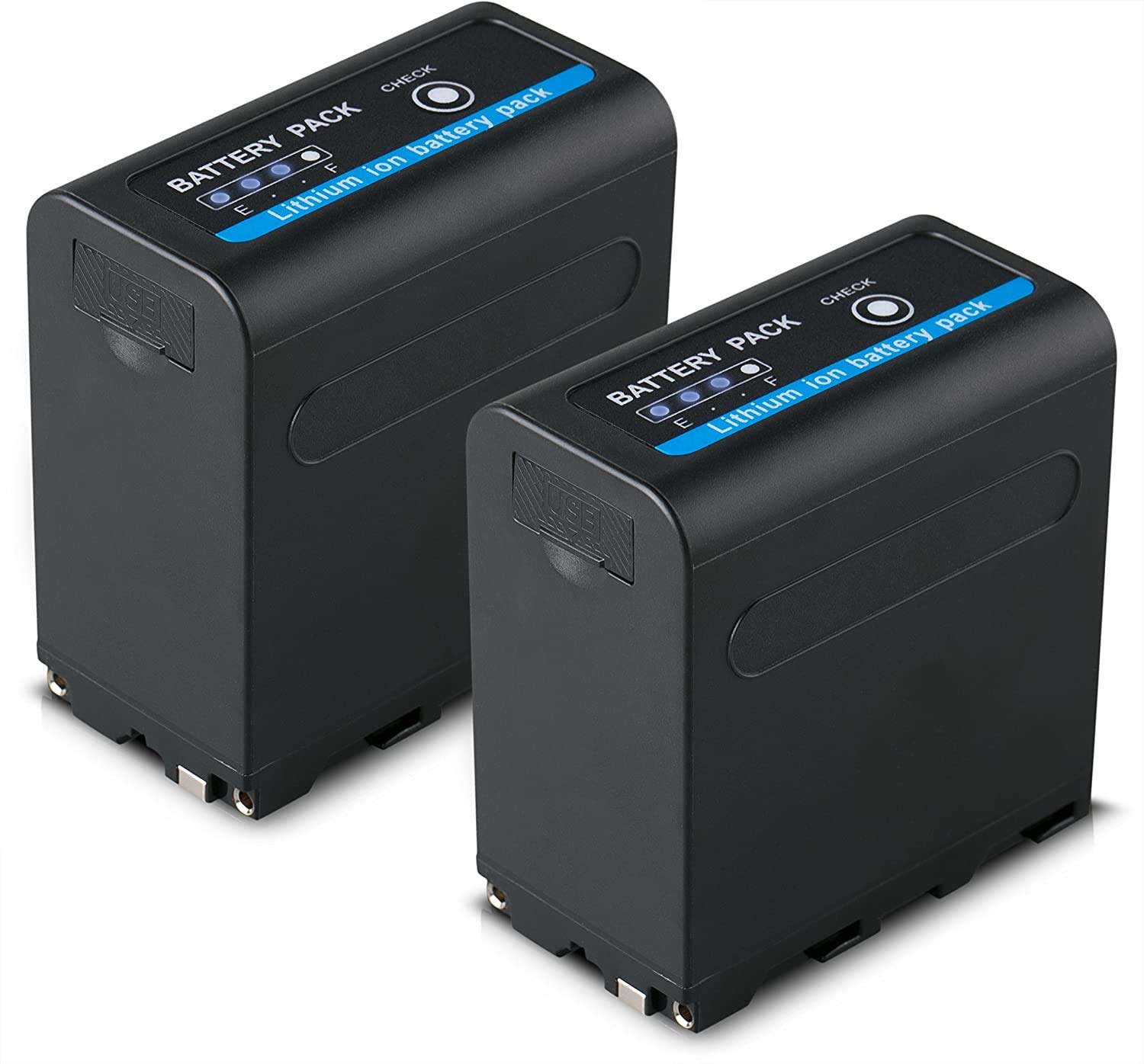 Blumax - 2 Batterie per Sony NP-F980/F970/F750/F550 10050 mAh