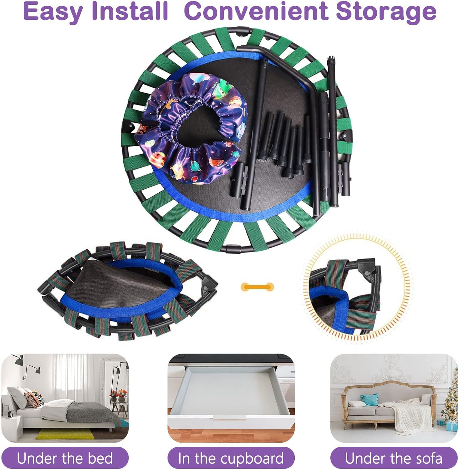 Trampolino per Bambini Ø 91 cm con Manico - immagine 4