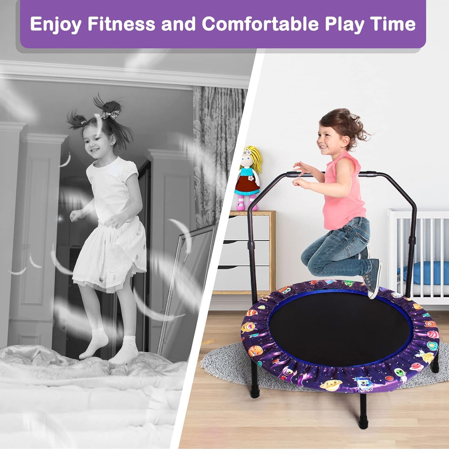 Trampolino per Bambini Ø 91 cm con Manico - immagine 6