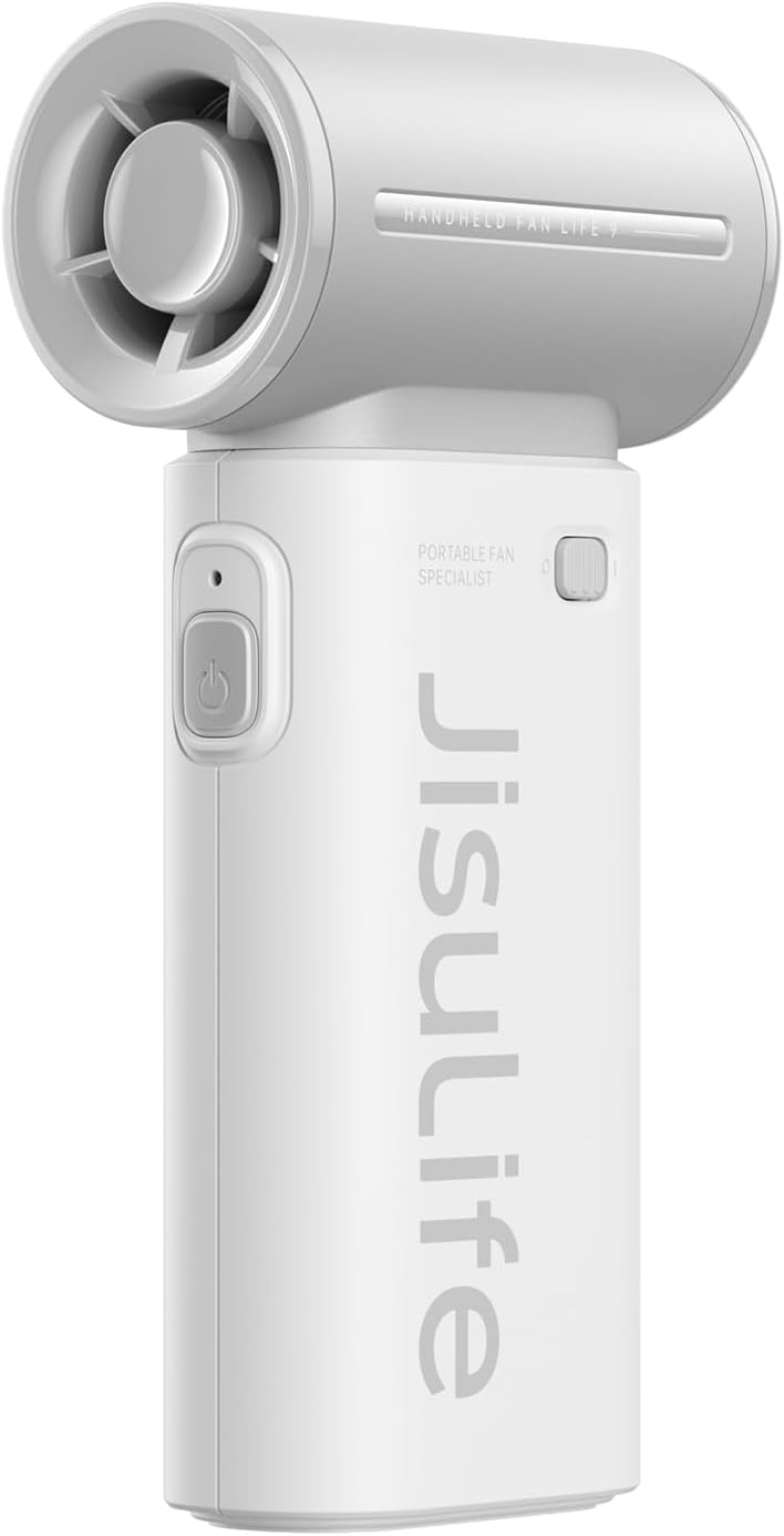 Jisulife Ventilatore Portatile USB Ricaricabile 5000 mAh, Grigio