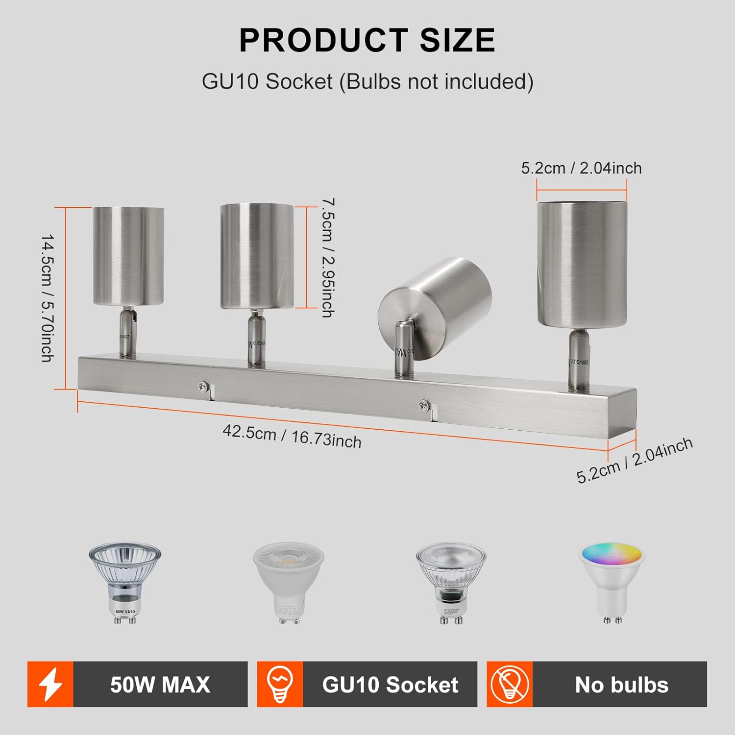 Ketom Faretti da Soffitto Orientabili GU10 Nickel Matte - immagine 3