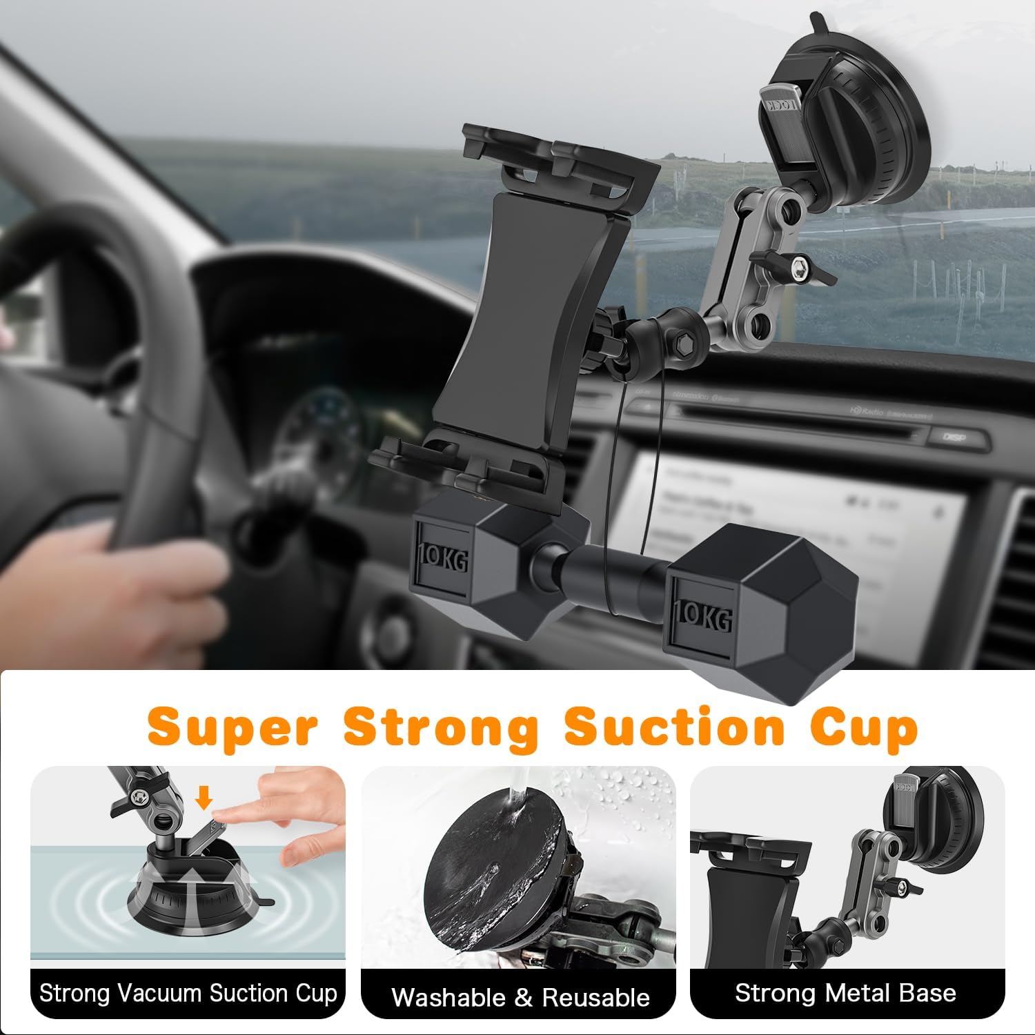 Jubor Supporto Tablet Auto Regolabile 360° - immagine 6