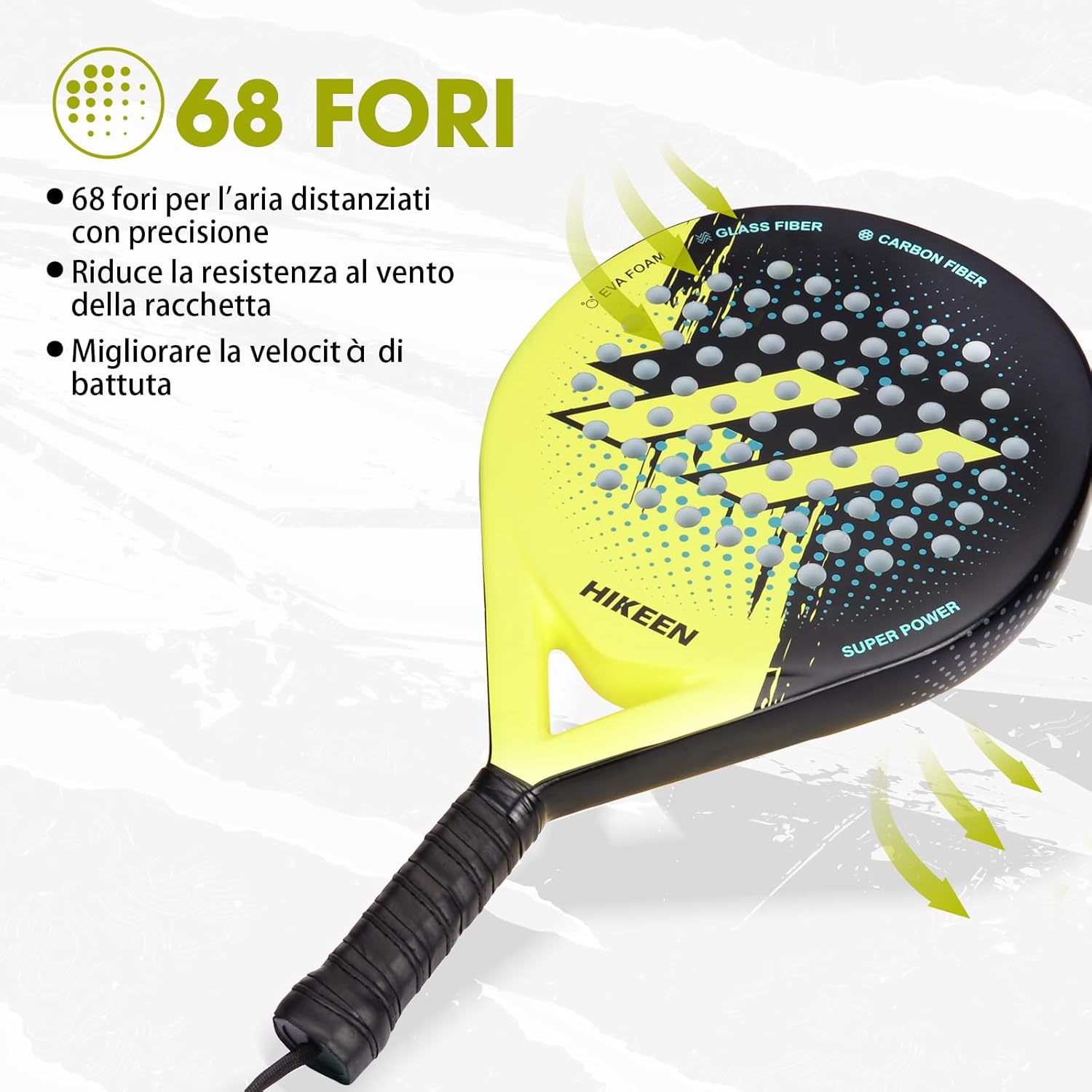 Boosteady Racchetta Padel Fibra di Vetro e Carbonio - immagine 4