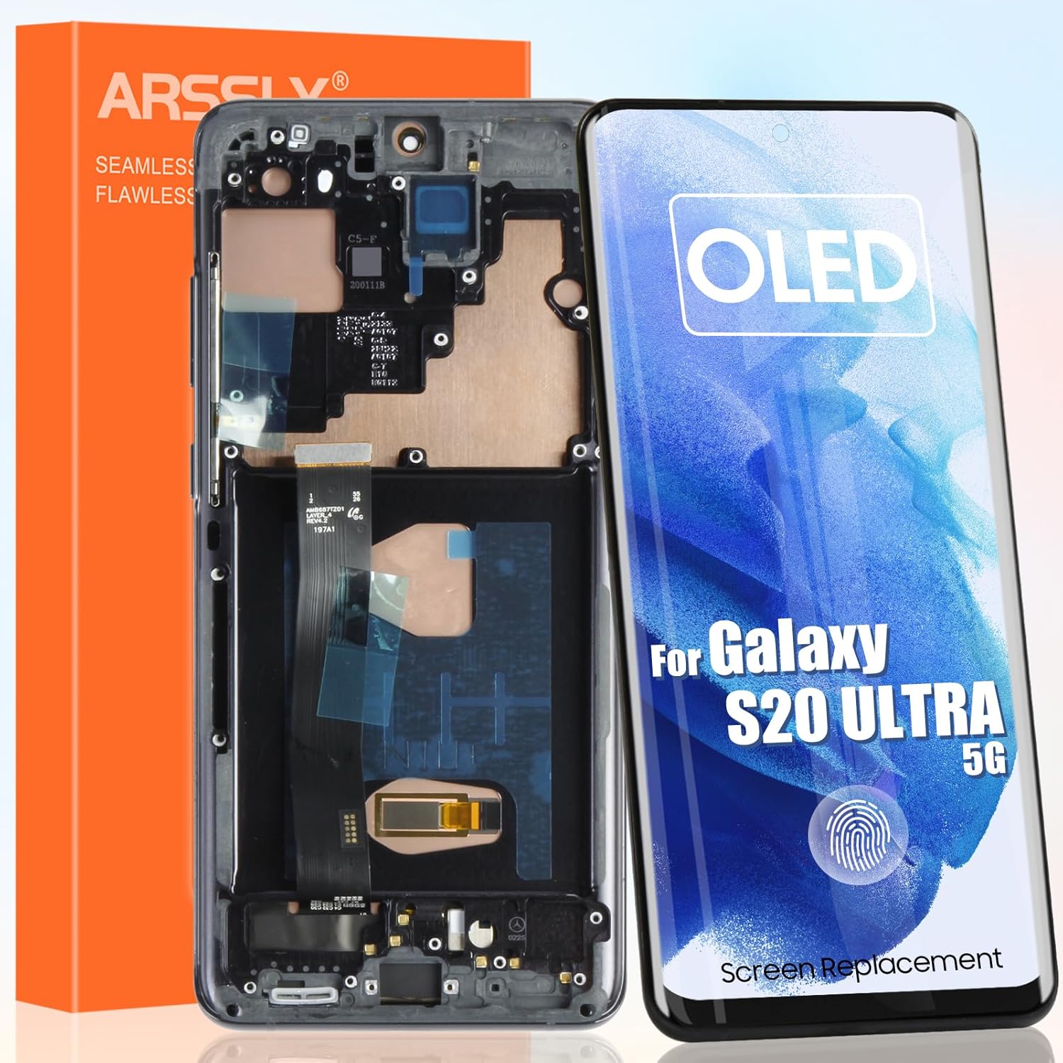 Schermo OLED LCD per Samsung S20 Ultra 5G (6.9", Nero) - immagine 1