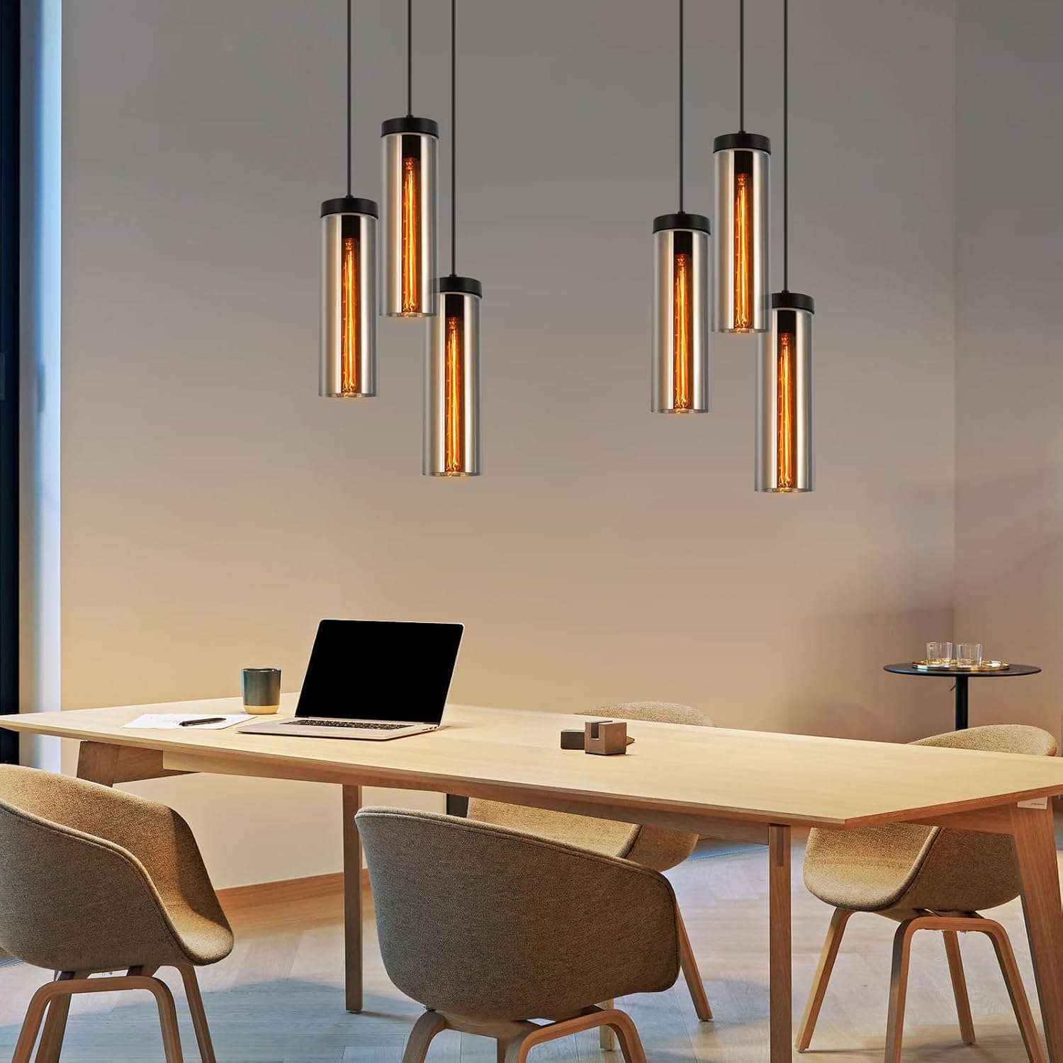 Cbjktx Lampada Sospesa Nera E27 - 3 Luci - immagine 3