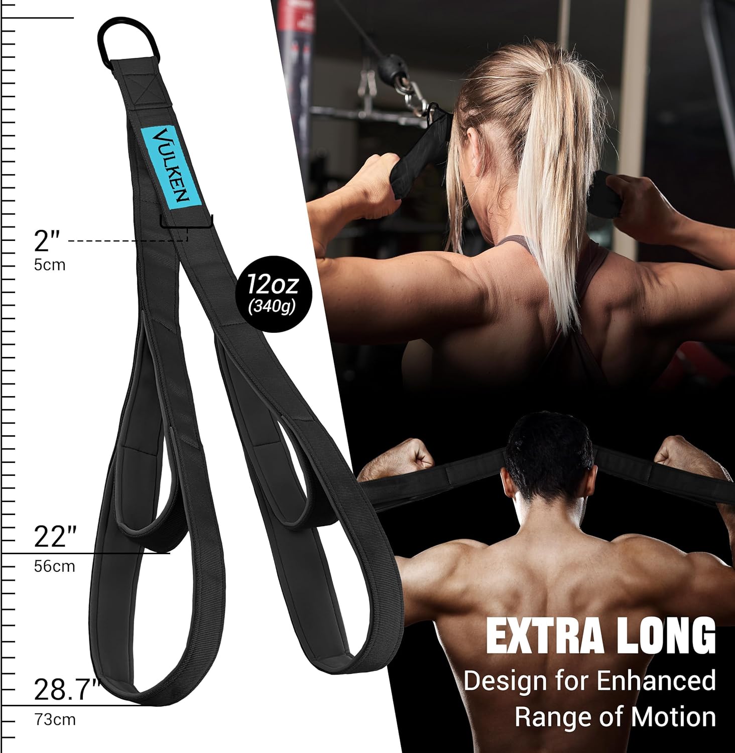 Vulken Corda per Tricipiti con Fissaggi - immagine 2