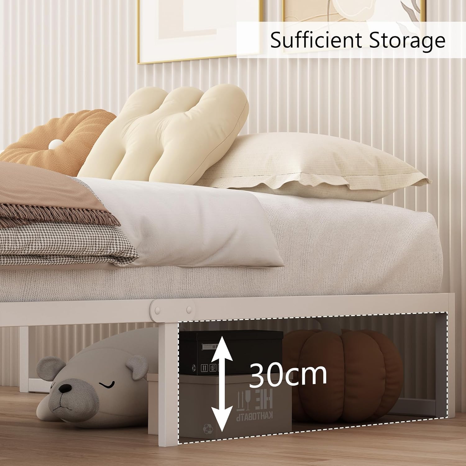 Struttura Letto Matrimoniale 180x200 cm, Bianca - immagine 5