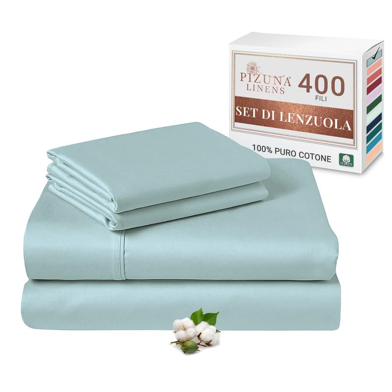 Pizuna Set Lenzuola Letto Super King 180x200cm, Blu