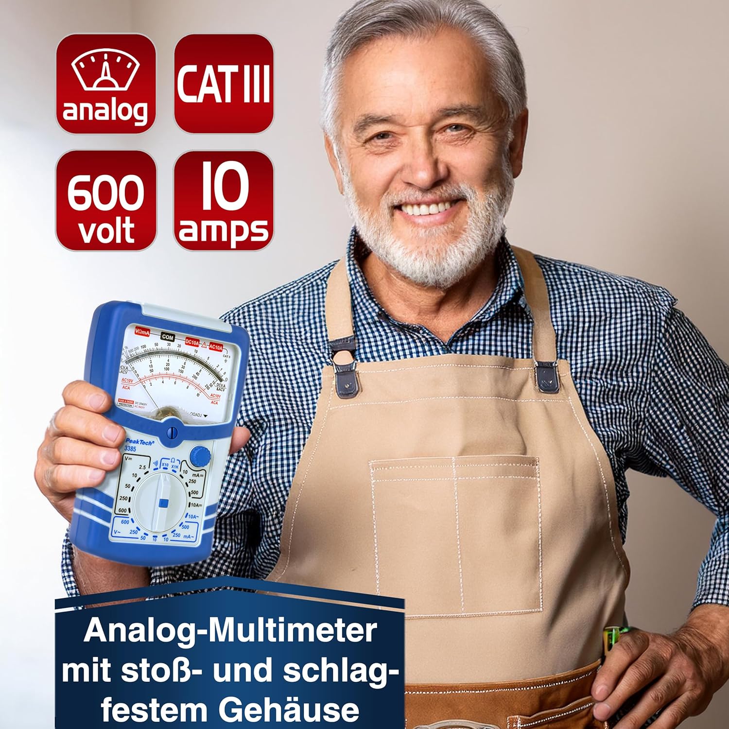 Peaktech 3385 - Multimetro Analogico 600V 10A - immagine 4