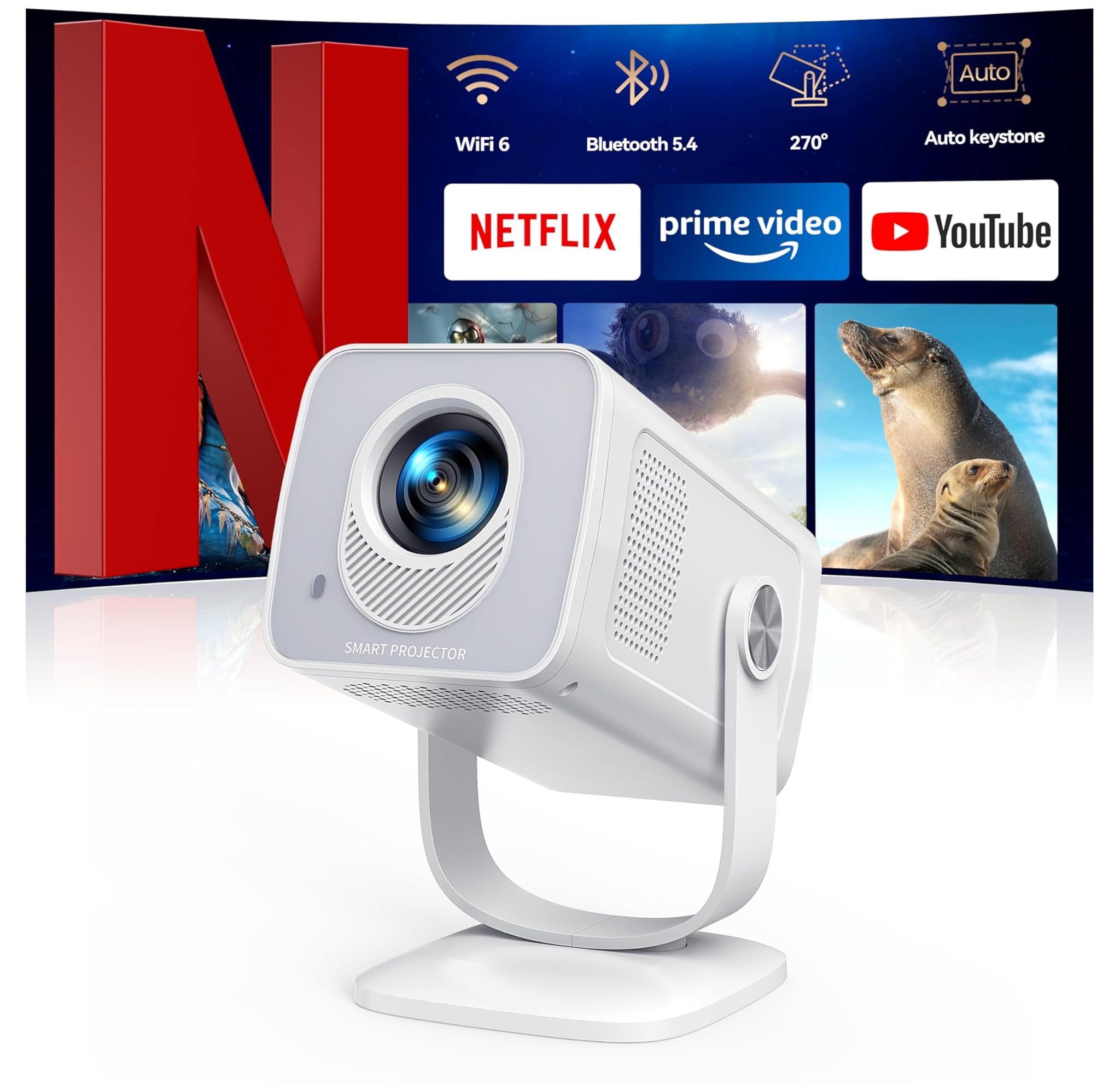 [Android 13] Proiettore WIFI6 Portatile Bluetooth 5.4