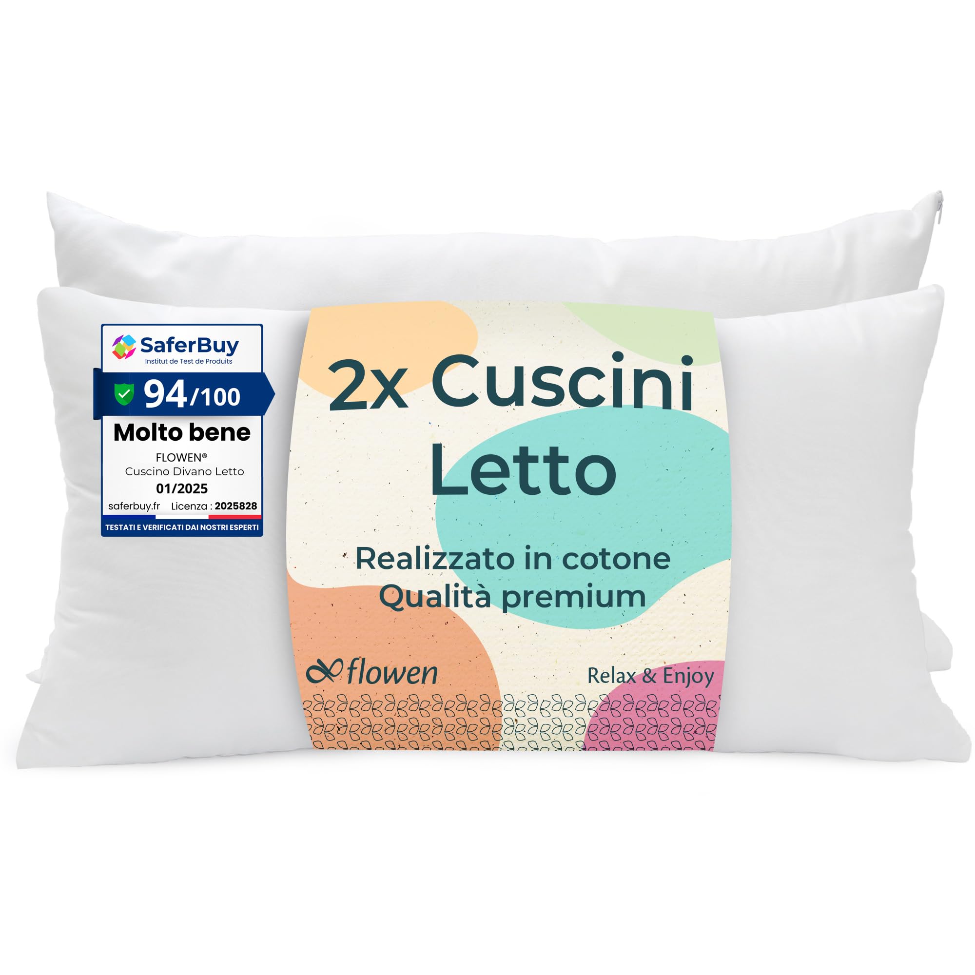 Cuscini Letto Coppia 40x70cm Antiacaro Anallergico