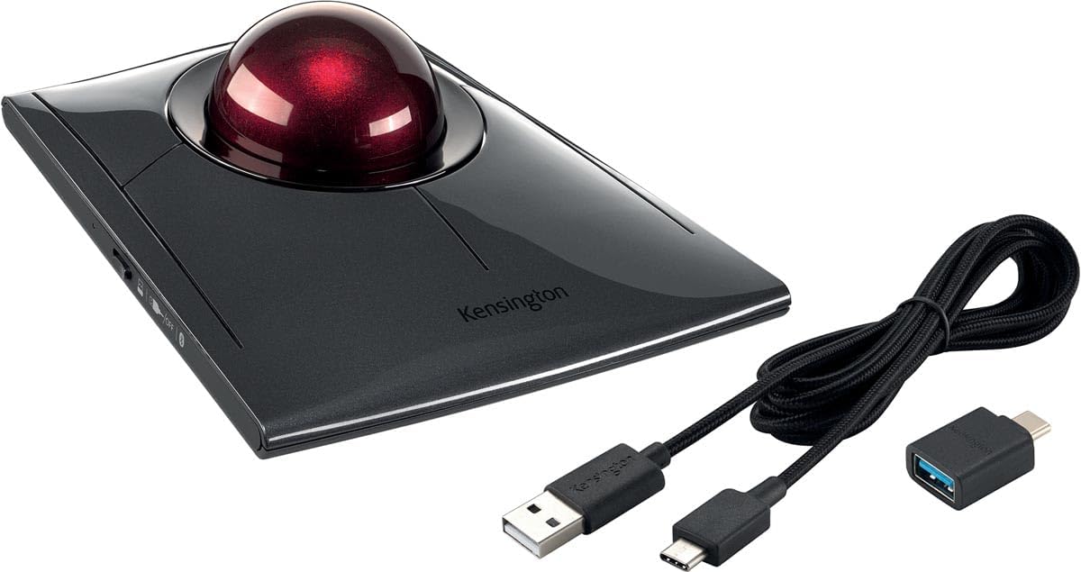 Kensington Mouse Trackball SlimBlade Pro Wireless, Nero/Rosso - immagine 4