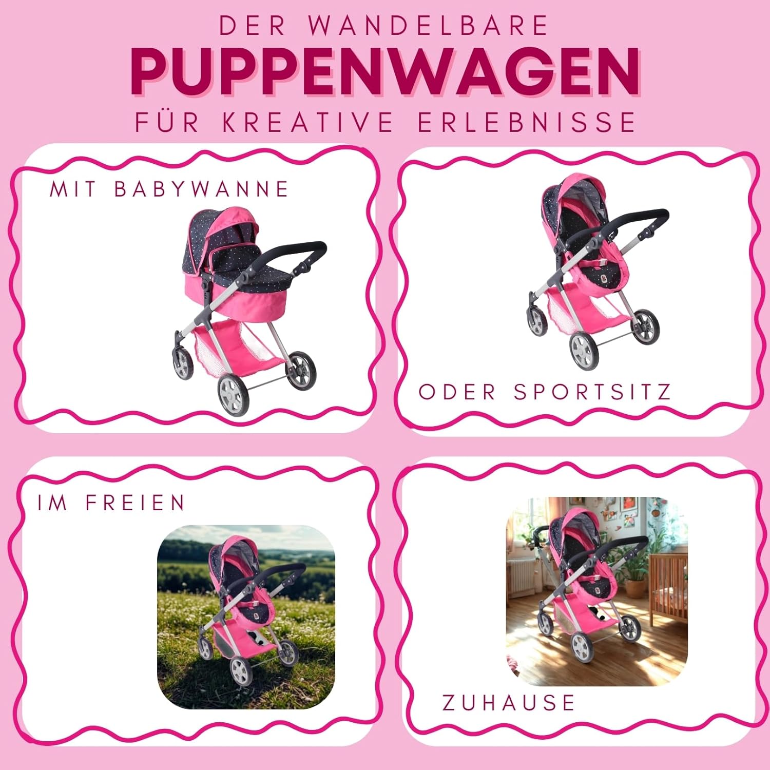 Bayer Chic 2000 Carrozzina 2 in 1 Mila - Coriandoli Rosa - immagine 4