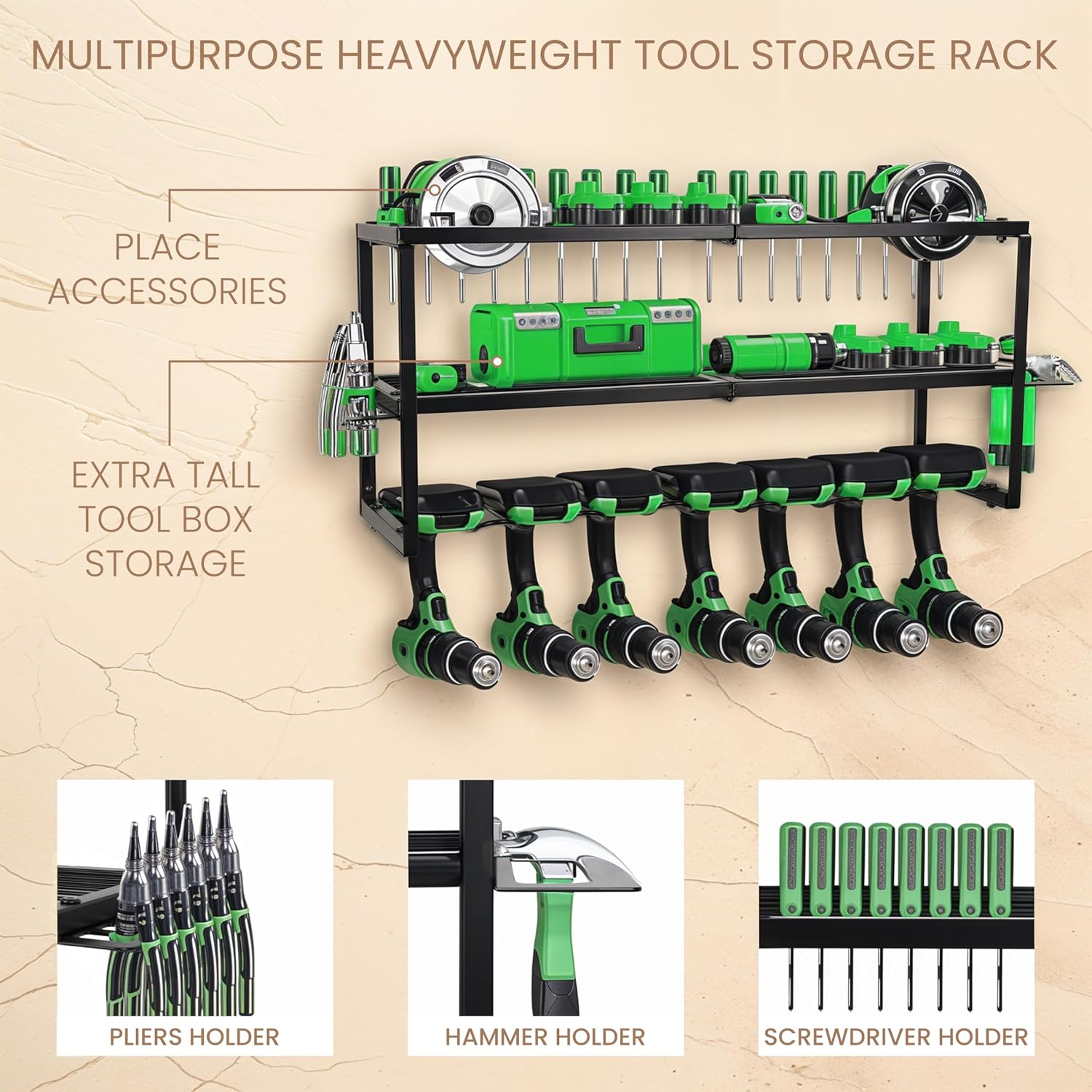 BELLE VOUS Scaffale da Parete in Metallo, Nero - immagine 2
