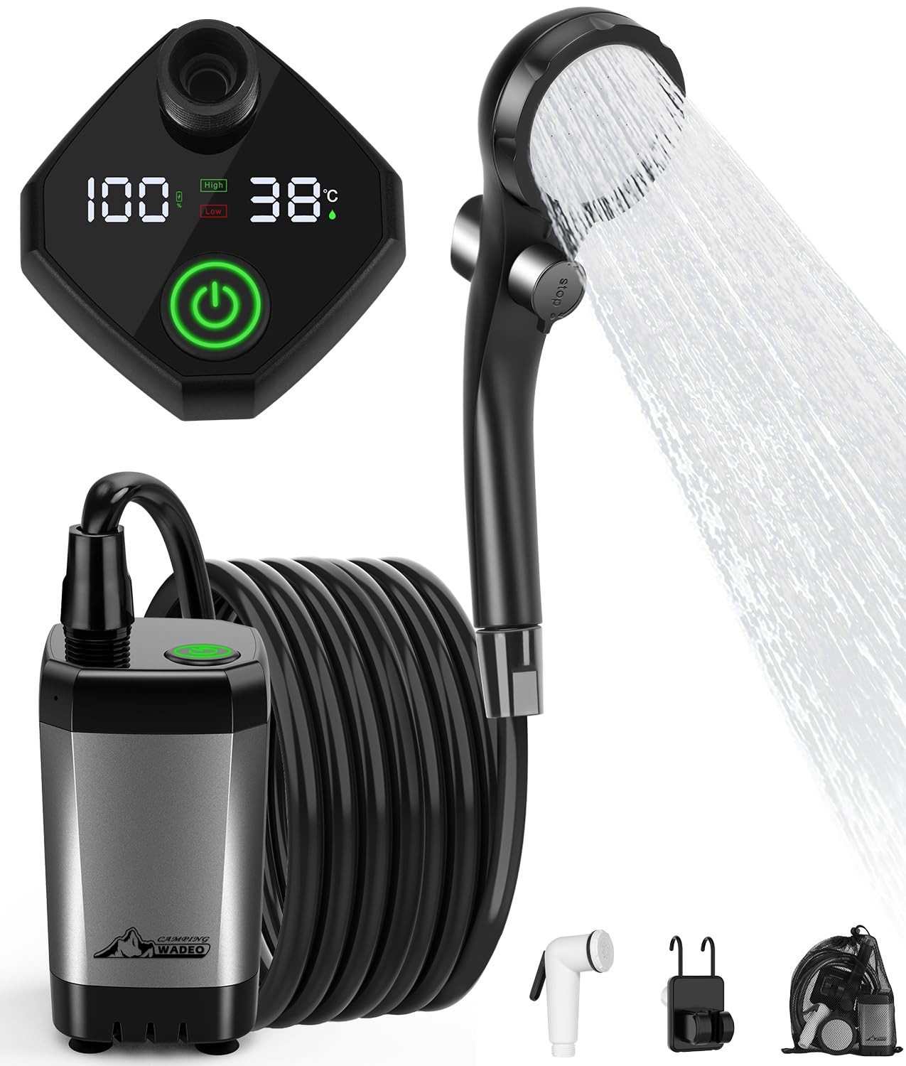 WADEO Doccia Portatile Potenziata 6000 mAh