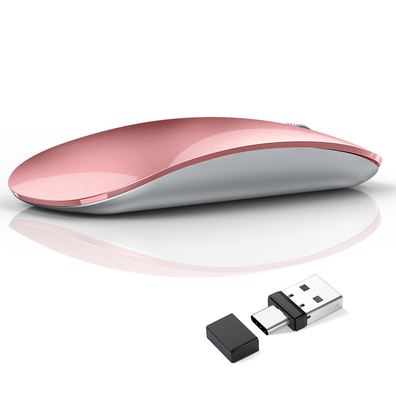 Uiosmuph G11 Mouse Wireless Ricaricabile, Oro Rosa