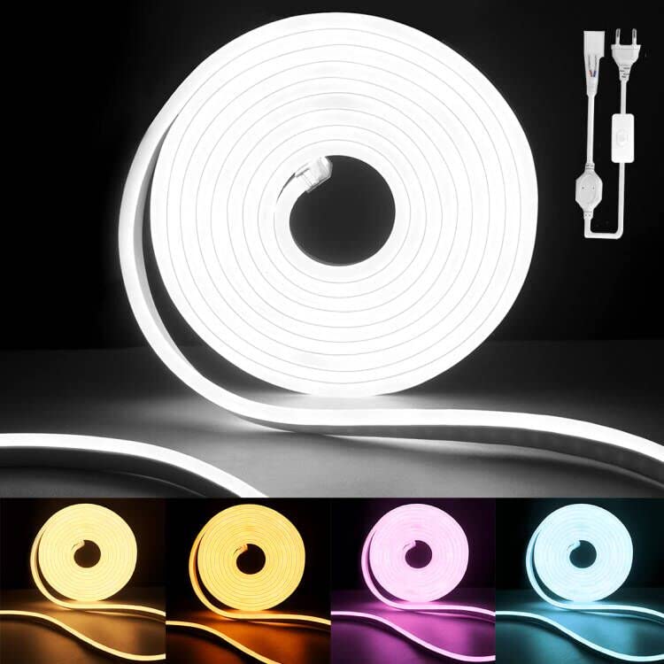 Touyako Striscia Neon a LED 230V 20M, Luce Bianca