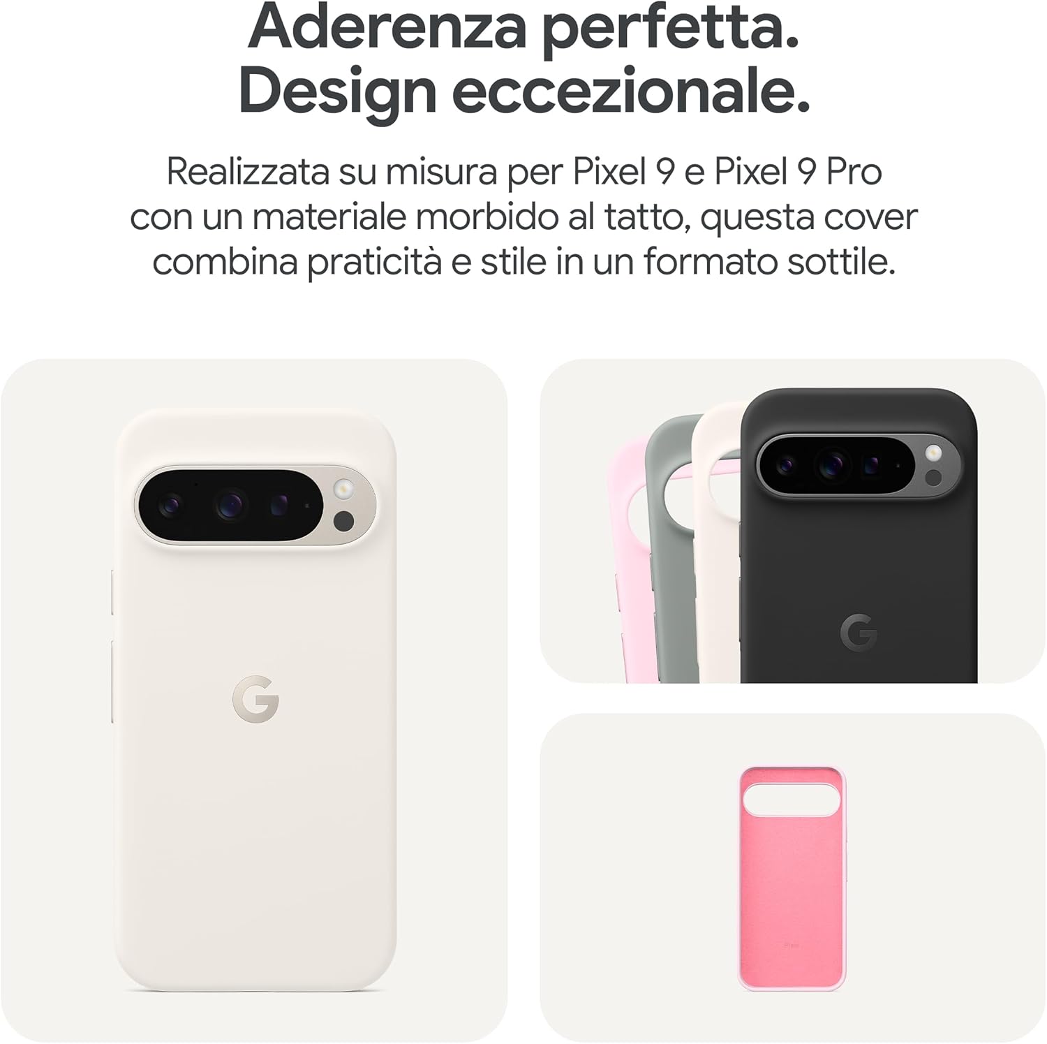 Google Cover Pixel 9 & Pixel 9 Pro, Grigio Creta - immagine 5