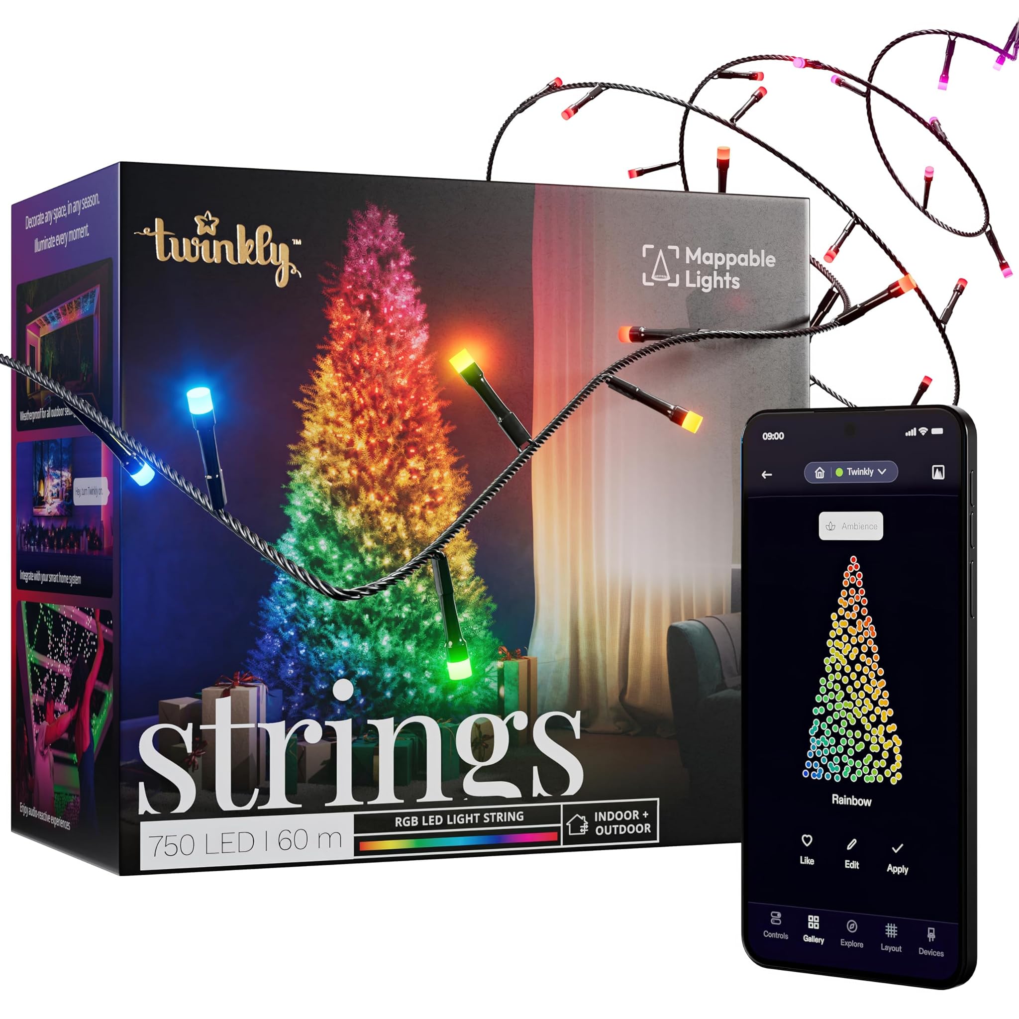 Twinkly Strings 750 LED RGB - Striscia Luci Smart 60m