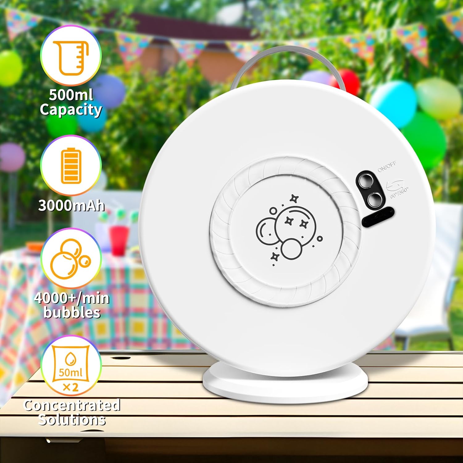 Macchina Bolle Automatica Ricaricabile con Luci LED - immagine 3