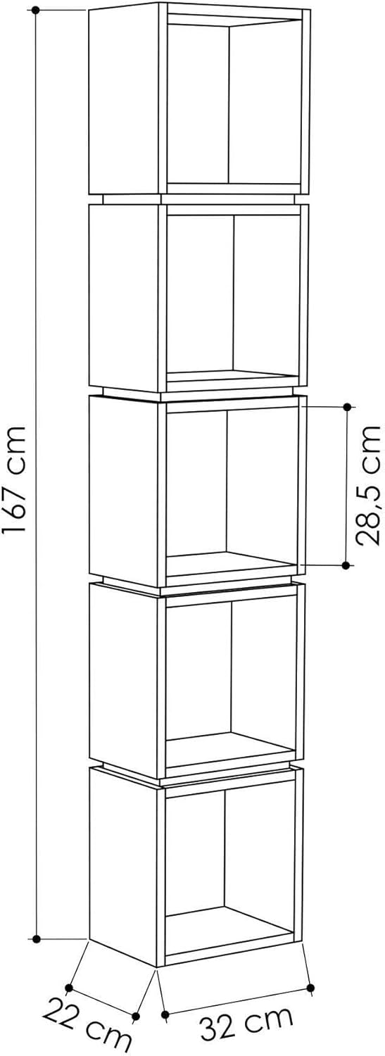 Dmora - Libreria Ascella Scaffale Ufficio Quercia e Bianco - immagine 2