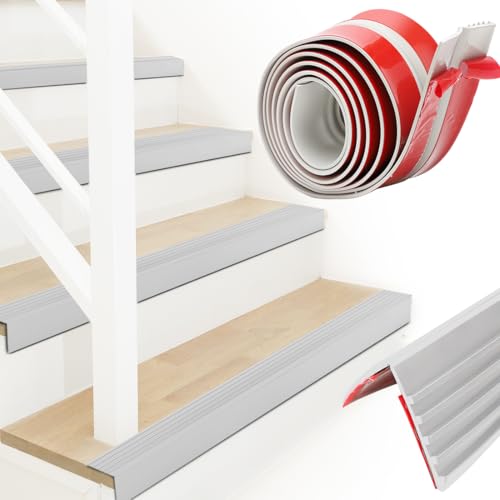 Paraspigoli per scale, antiscivolo, per esterni e interni (grigio, 4 m)