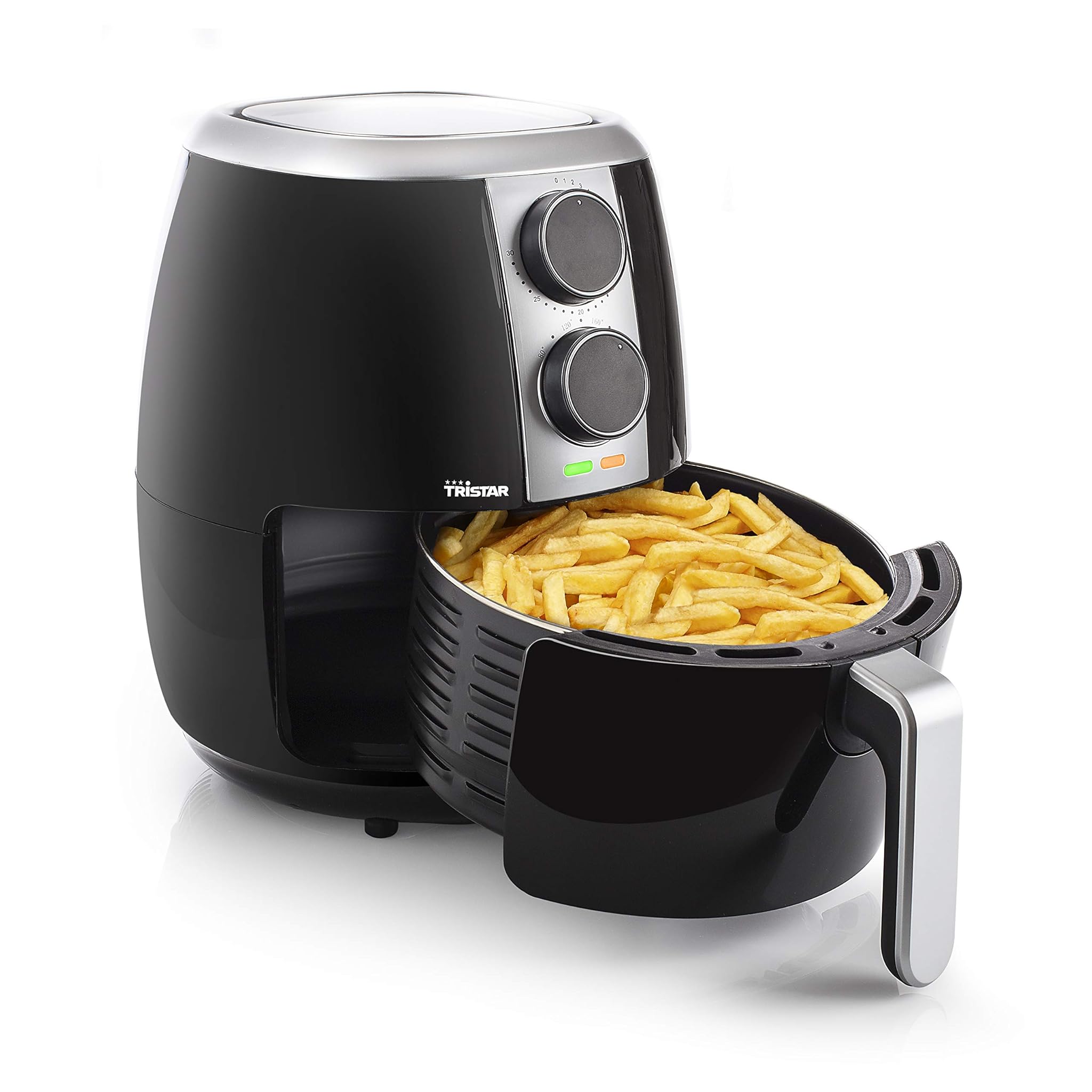 Tristar Airfryer Friggitrice ad Aria Calda, 3.5 Litri, 1500 W, Acciaio Inossidabile, Cestello Regolabile, Timer, Termostato, Nero, FR-6989