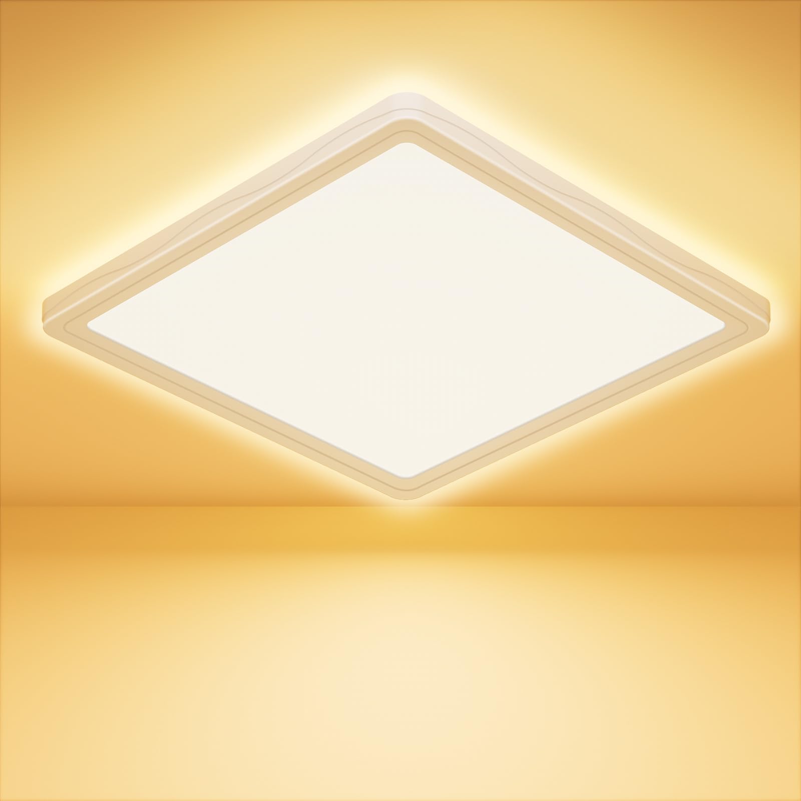Feliigo Plafoniera LED Soffitto 18W Quadrata, Ø22CM
