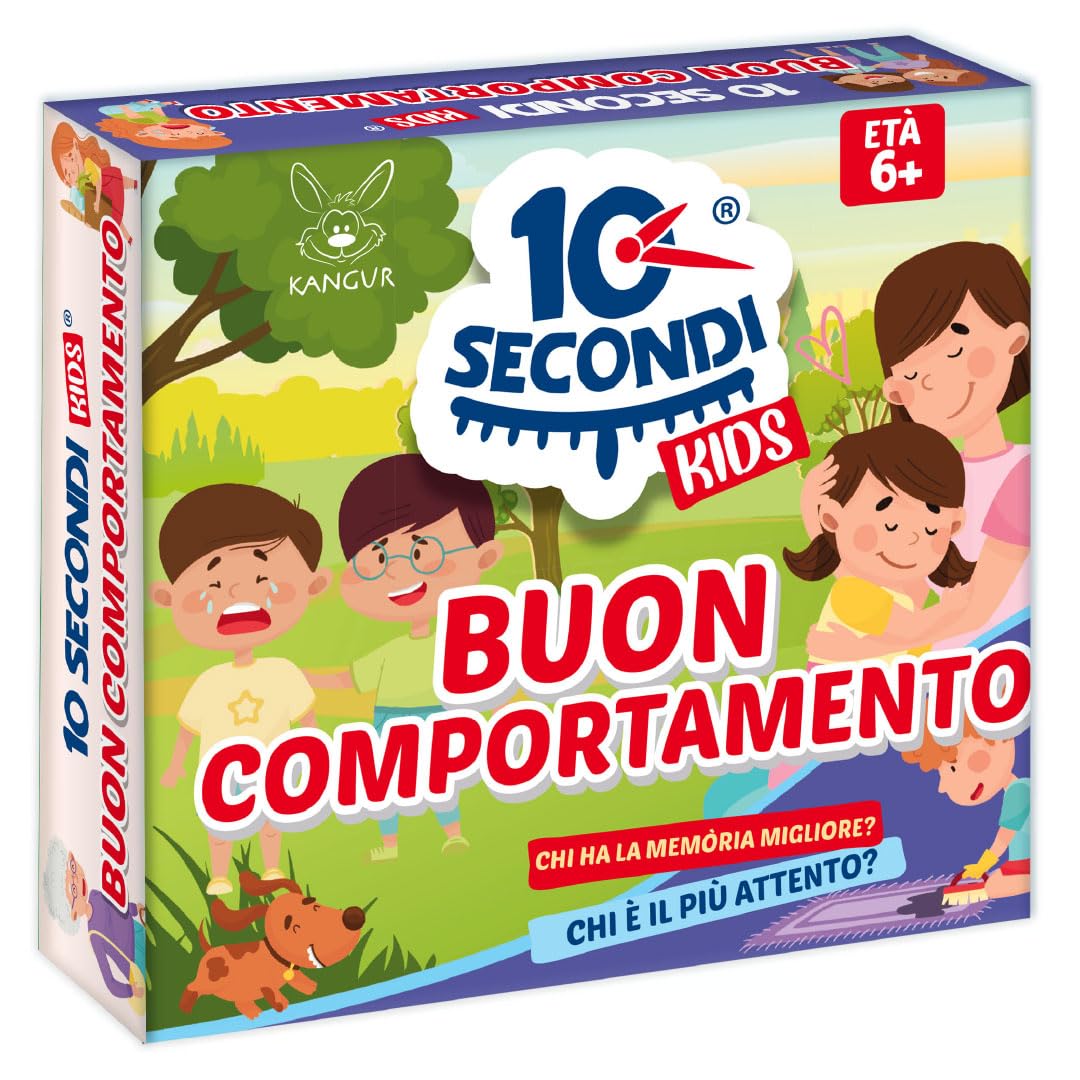 KANGUR 10 Secondi Kids Buon Comportamento Gioco Educativo con 48 Carte per Bambini dai 6 Anni in su Allenamento alla Memoria Attenzione Empatia Regole Sociali Giochi da Tavolo Famiglia Regalo Scuola