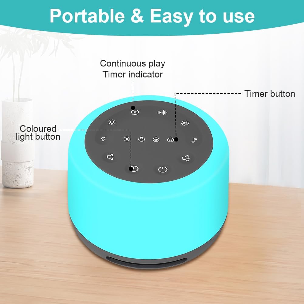 Alaoo Macchina Rumore Bianco Portatile USB Ricaricabile - immagine 2