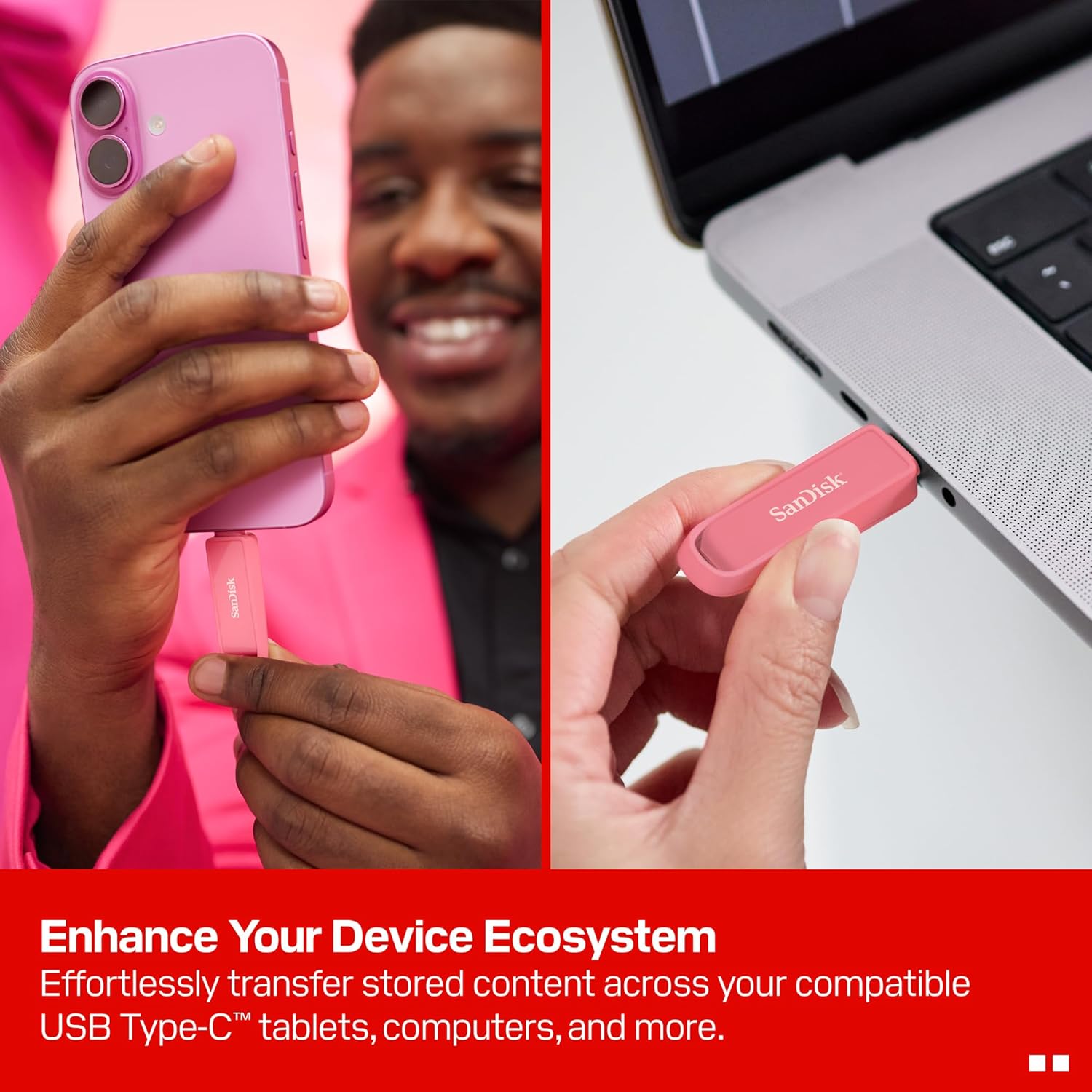 Sandisk Unità USB Type-C 512 GB - Seastar Pinkr - immagine 3