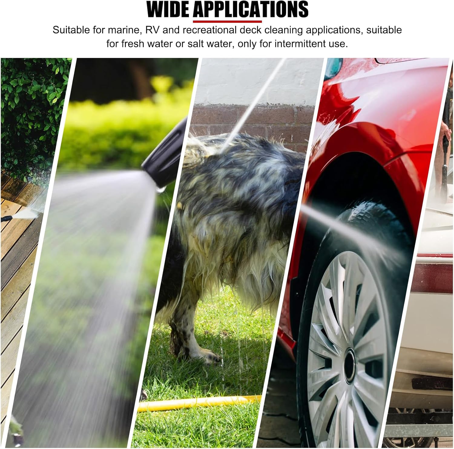 EVTSCAN 12V 5.0 GPM 70 PSI Kit di Pompa Marine Washdown ad Alta Pressione, con Tubo, Ugello Spray, Autoadescamento fino a 6 ft, per Acqua Salata, Barche da Pesca, Ponte, Molo - immagine 6