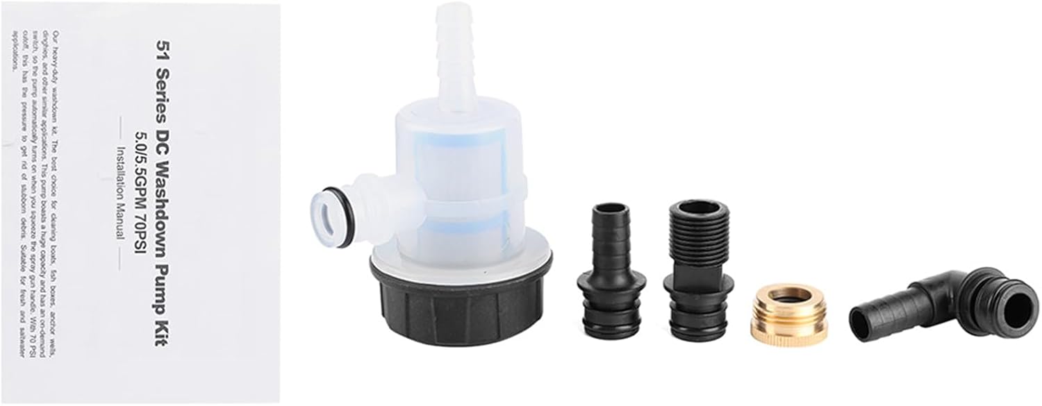 EVTSCAN 12V 5.0 GPM 70 PSI Kit di Pompa Marine Washdown ad Alta Pressione, con Tubo, Ugello Spray, Autoadescamento fino a 6 ft, per Acqua Salata, Barche da Pesca, Ponte, Molo - immagine 7