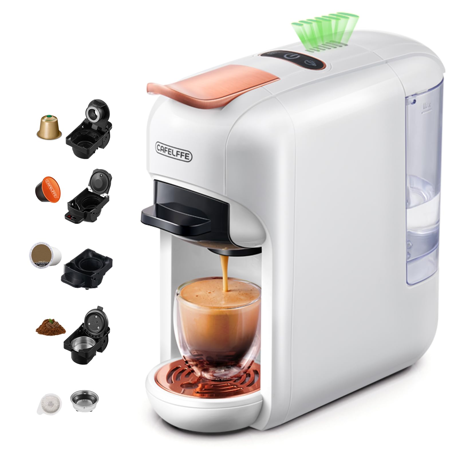 Cafelffe MK-606 Caffettiera Singola 5 in 1 19 Bar