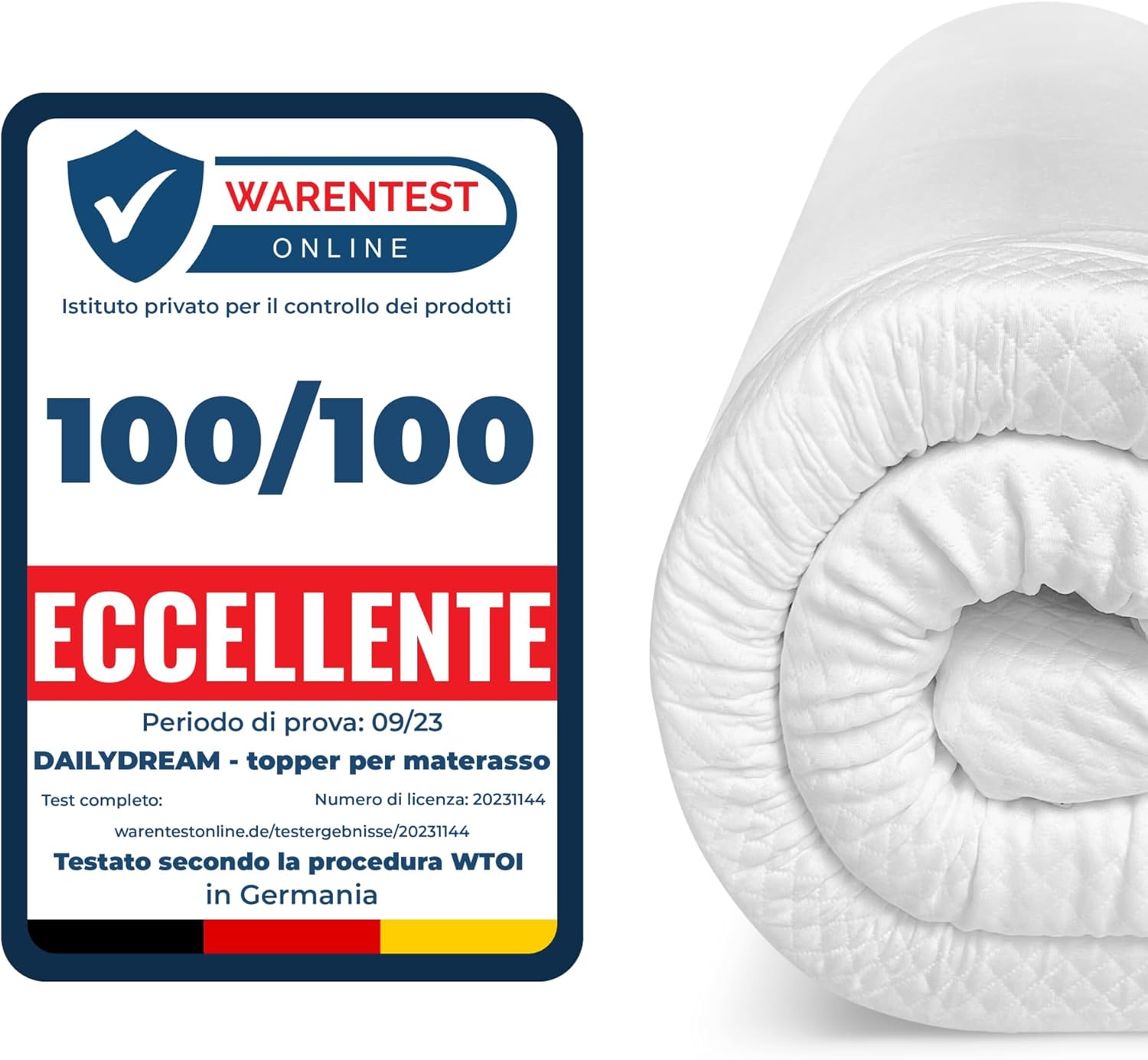 Dailydream Coprimaterasso Viscoelastico Memory Foam
