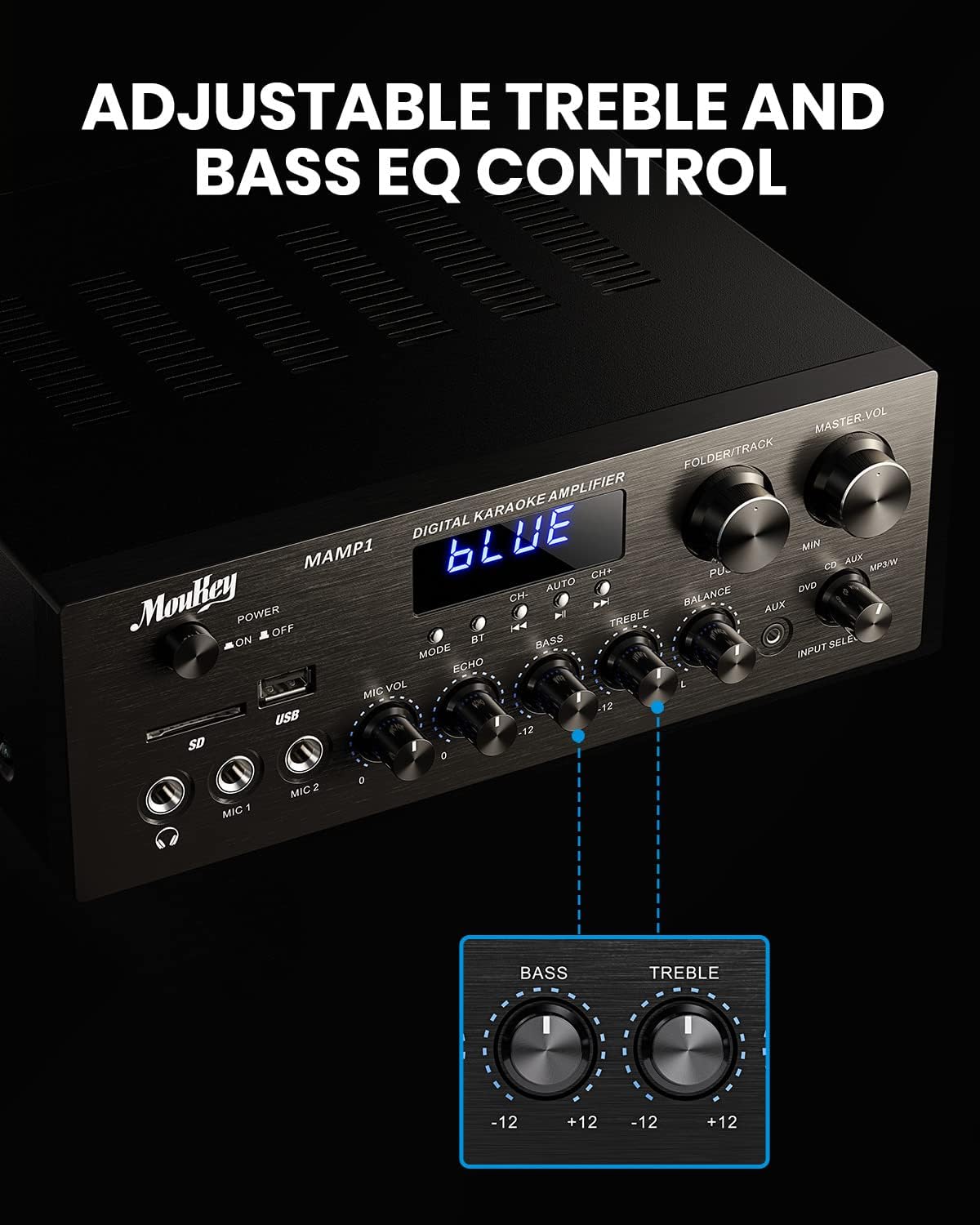 Moukey MAMP1 - Amplificatore Audio 220W Bluetooth 5.0 - immagine 3