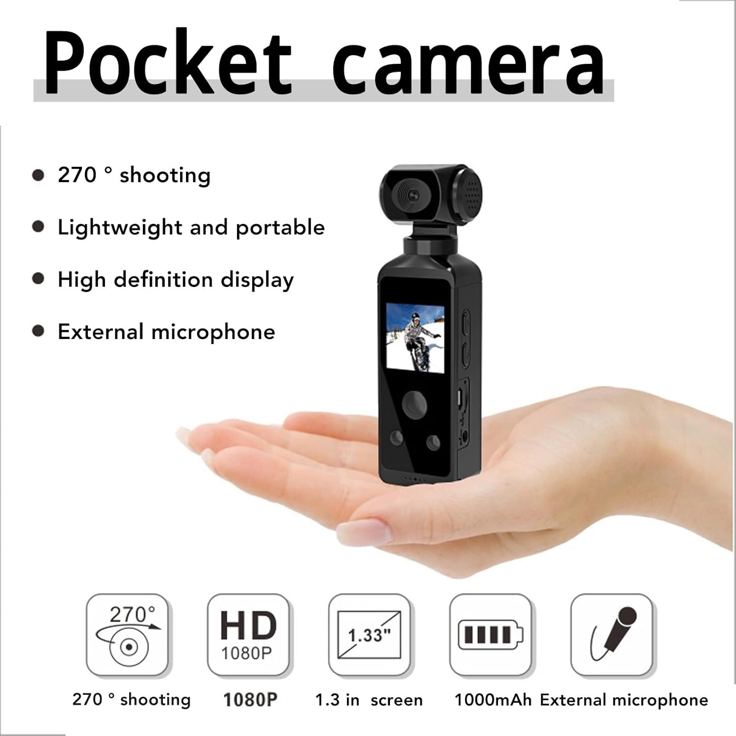 Fotocamera Tascabile 4K HD - Action Camera Impermeabile - immagine 8