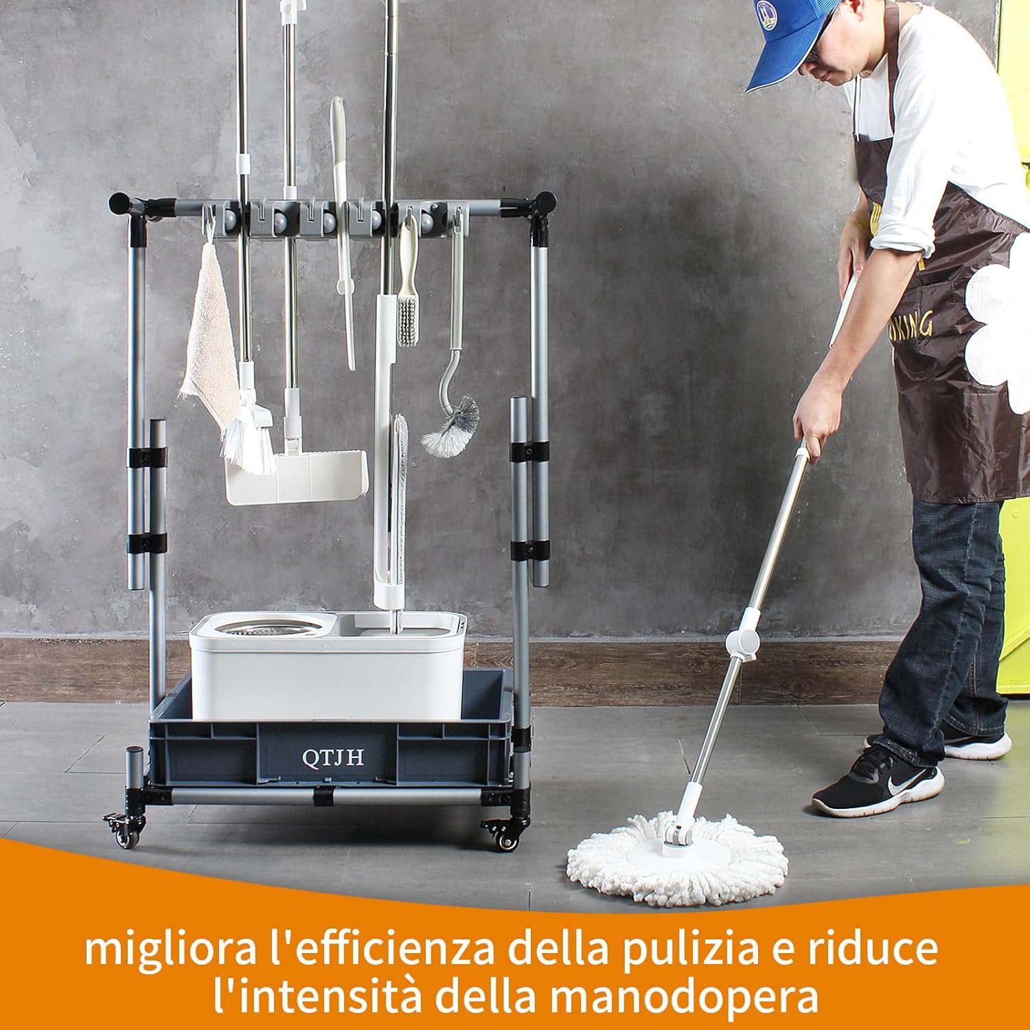 Supporto per Scopa - Organizzatore Utensili Pulizia - immagine 3