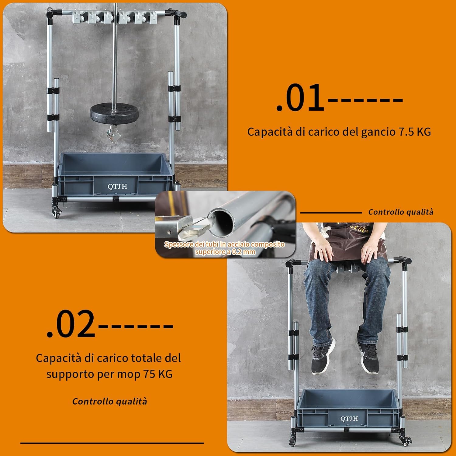 Supporto per Scopa - Organizzatore Utensili Pulizia - immagine 6