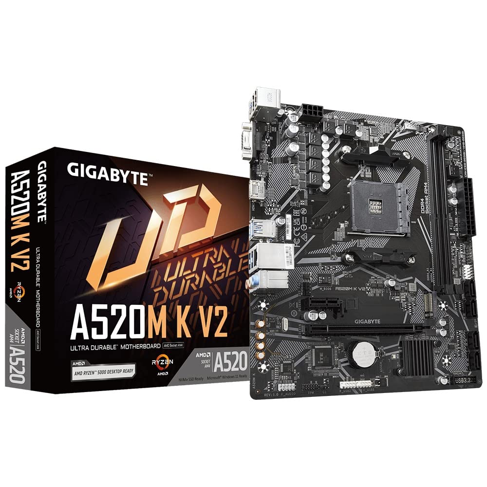GIGABYTE A520M K V2 Scheda madre MicroATX [con chipset AMD A520] MB6136