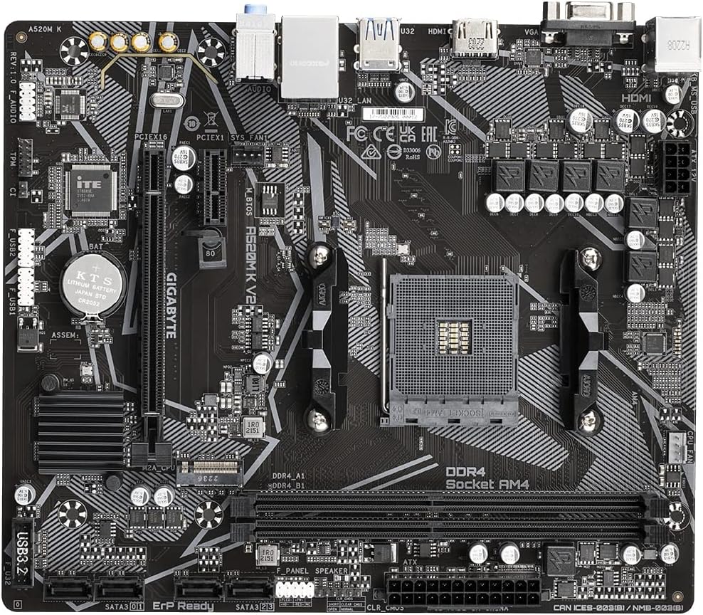 GIGABYTE A520M K V2 Scheda madre MicroATX [con chipset AMD A520] MB6136 - immagine 4