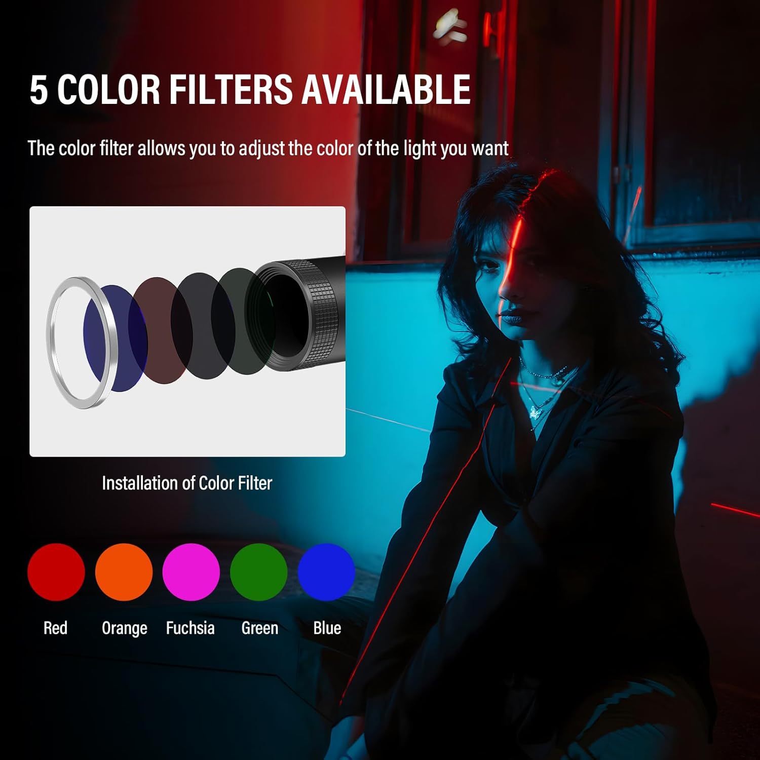 Soonpho LED Snoot con Attacco Bowens e GOBO - immagine 6