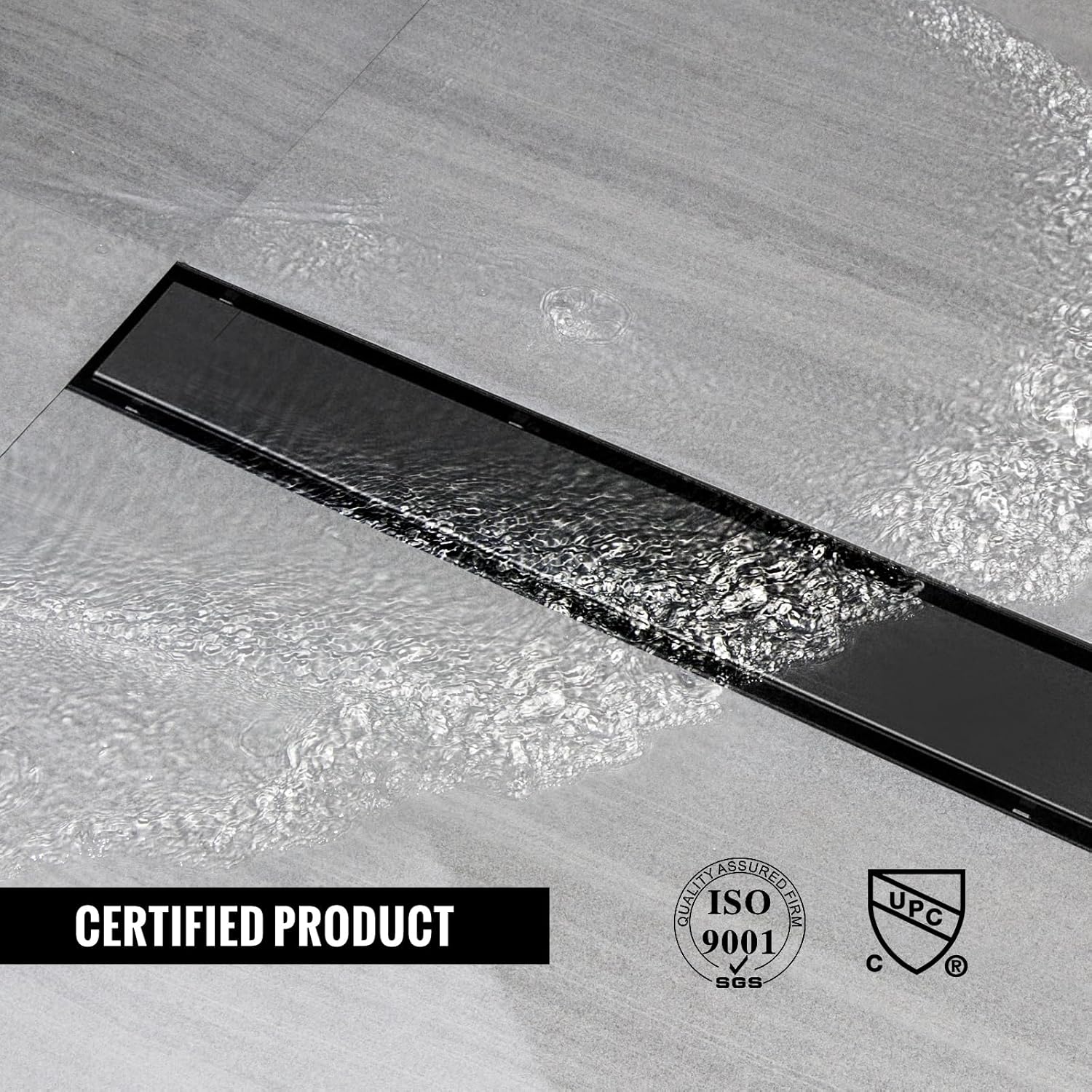 Scarico Doccia a Pavimento 2 in 1 Nero 90cm - immagine 2