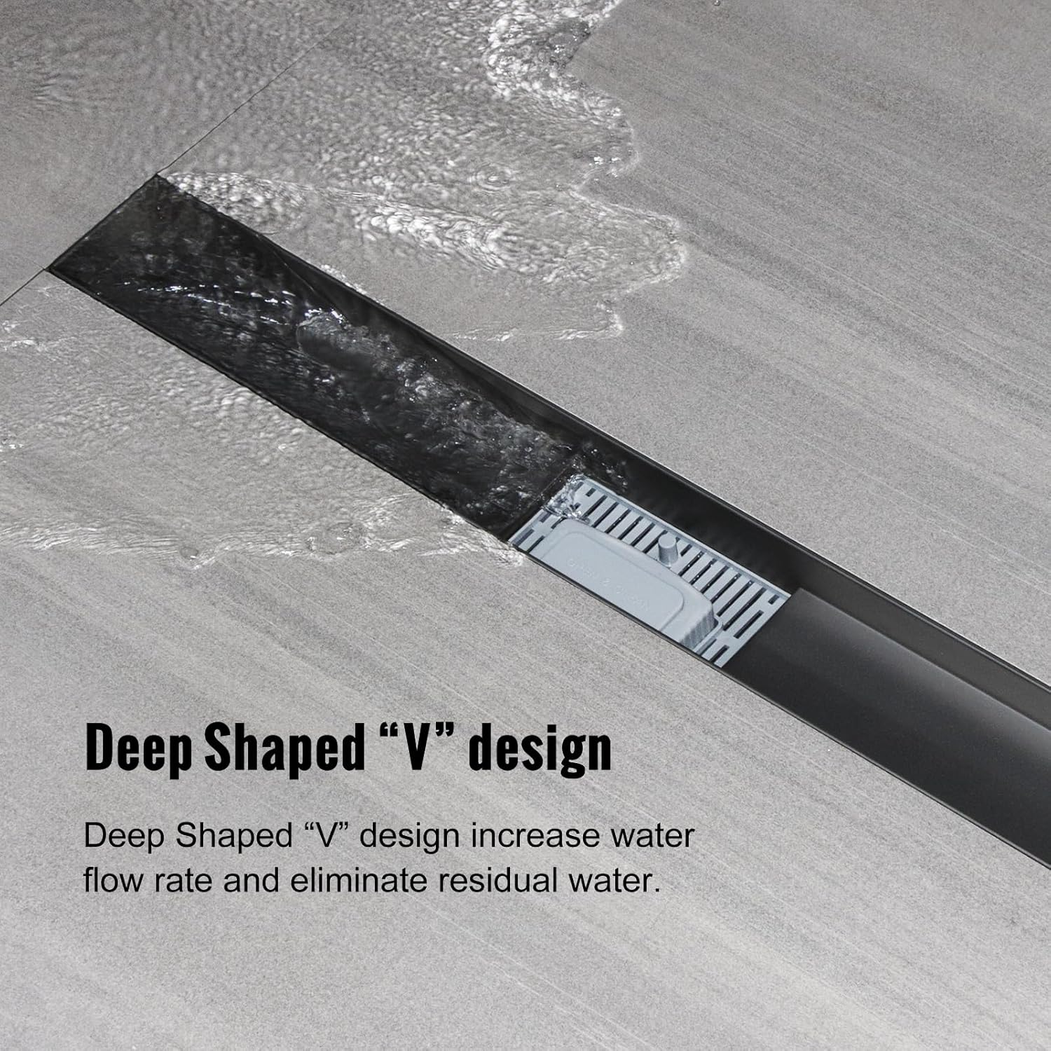 Scarico Doccia a Pavimento 2 in 1 Nero 90cm - immagine 4