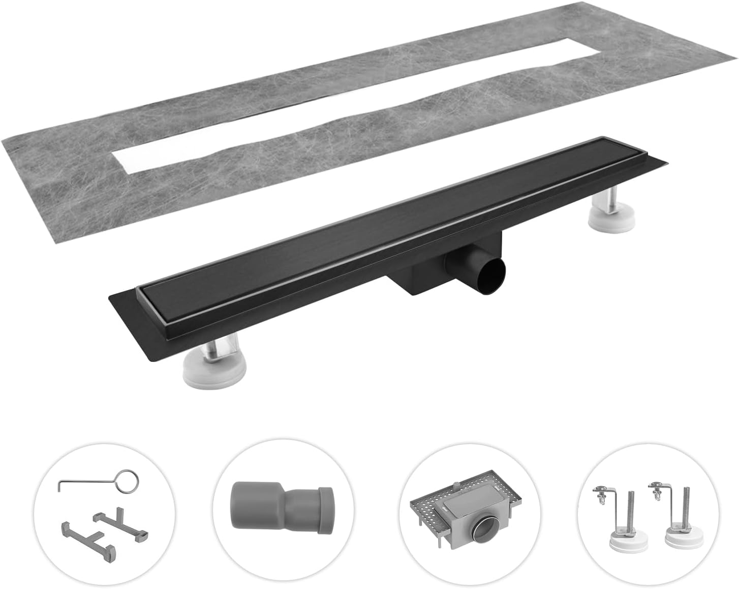 Scarico Doccia a Pavimento 2 in 1 Nero 90cm - immagine 6