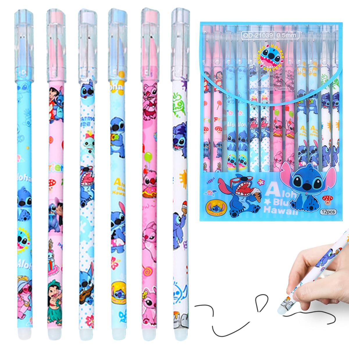 Penne Neutre Cancellabili Kawaii 12 Pezzi