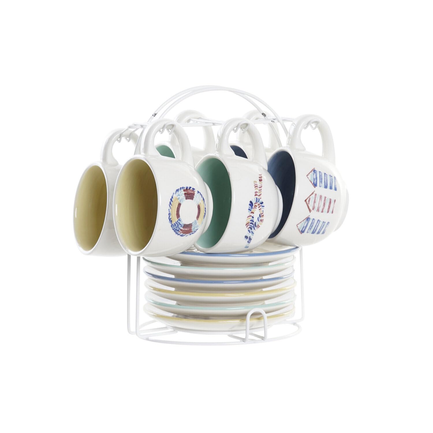 CAFE SET 6 DOLOMITE METAL 23X20X20 180 ML, SALITRE