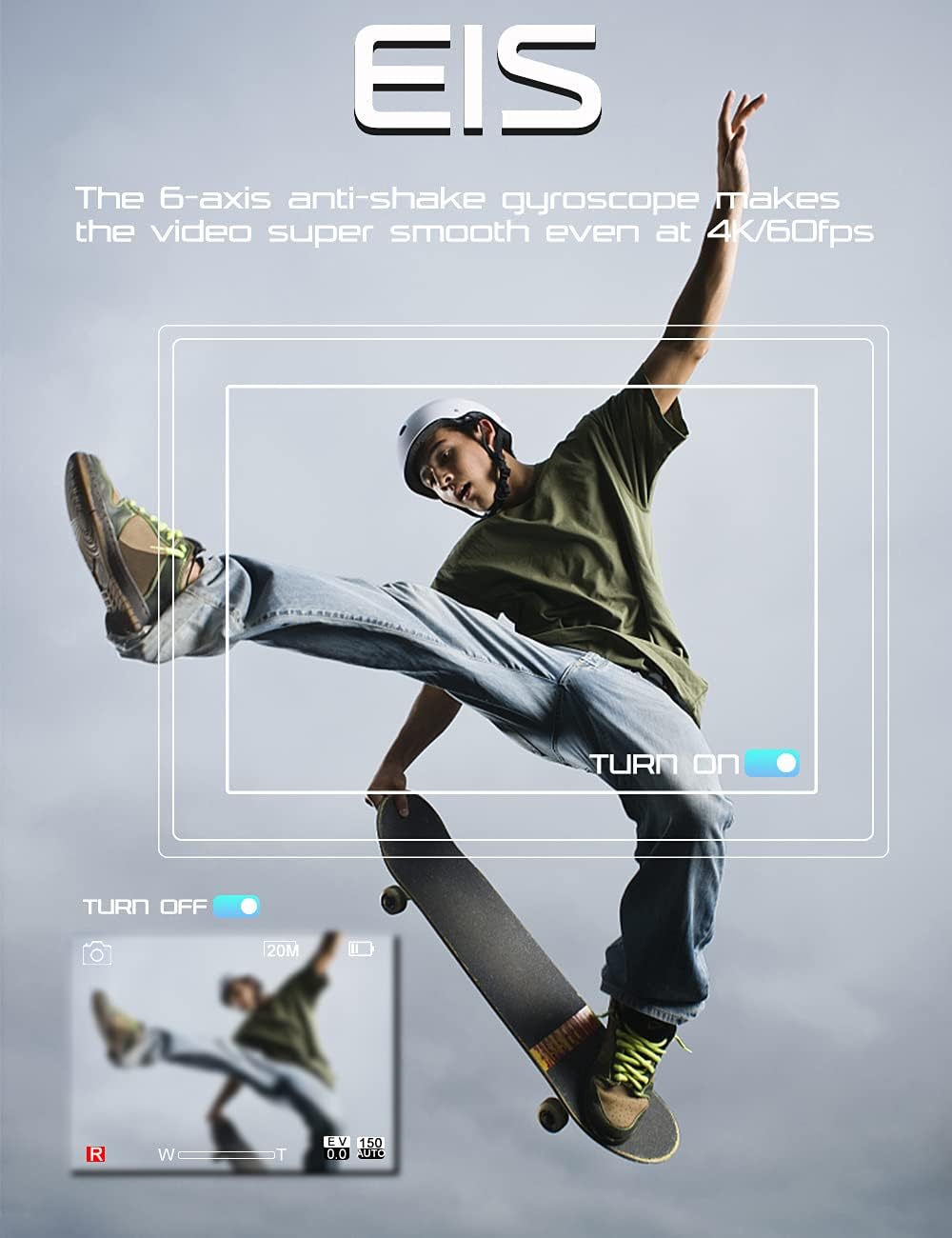 Apexcam 4K 60FPS EIS - Action Camera WiFi 20MP Impermeabile - immagine 3