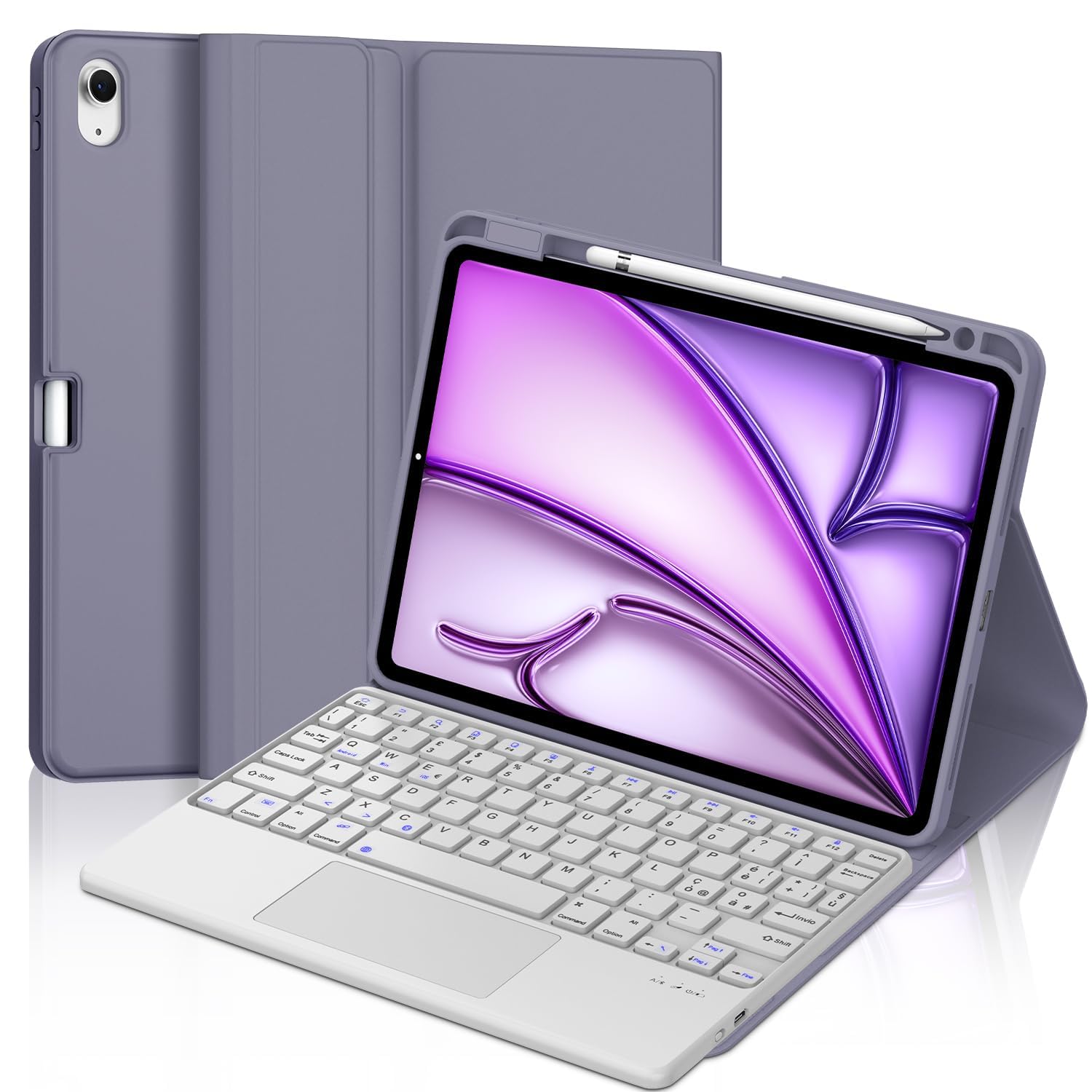 Iveoppe Tastiera iPad Air 11 con Touchpad, Viola Lavanda
