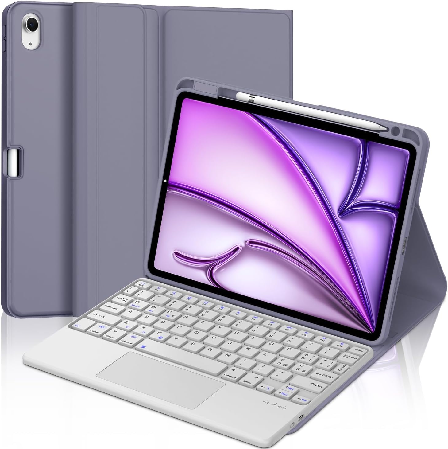 Iveoppe Tastiera iPad Air 11 con Touchpad, Viola Lavanda - immagine 1